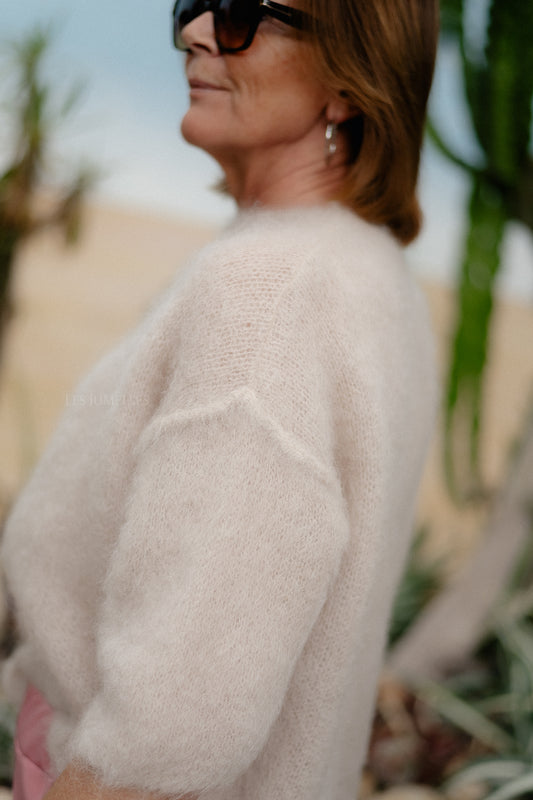 Les Jumelles Pull Nova en mohair beige