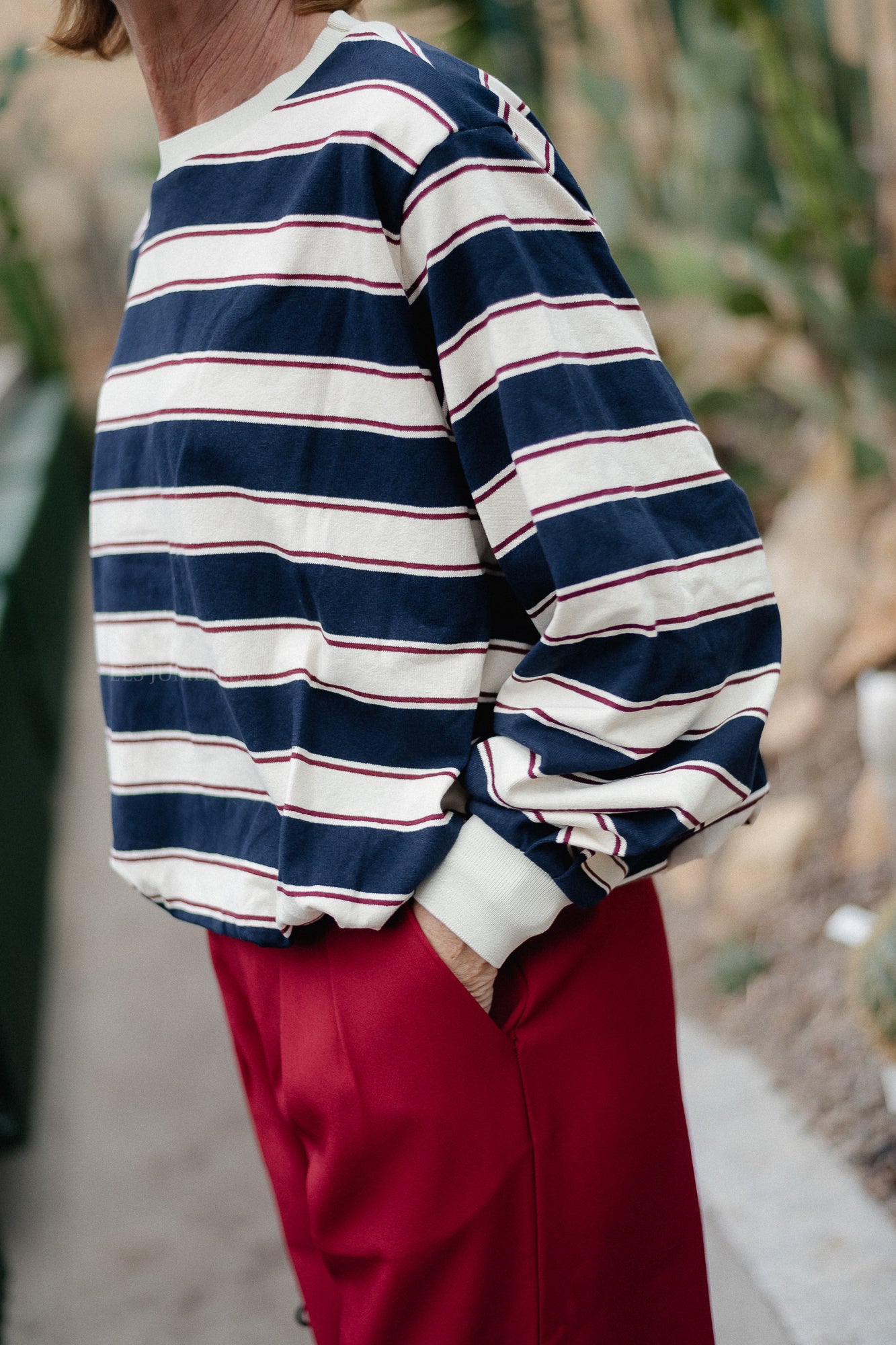 Frances striped sweater navy/ecru