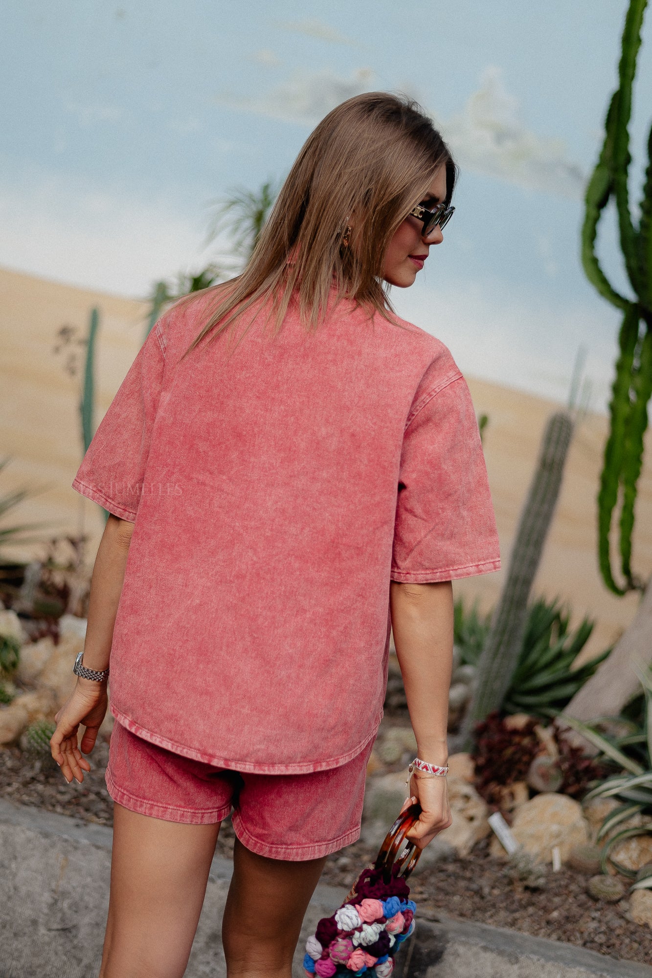 Zoe denim shirt rood