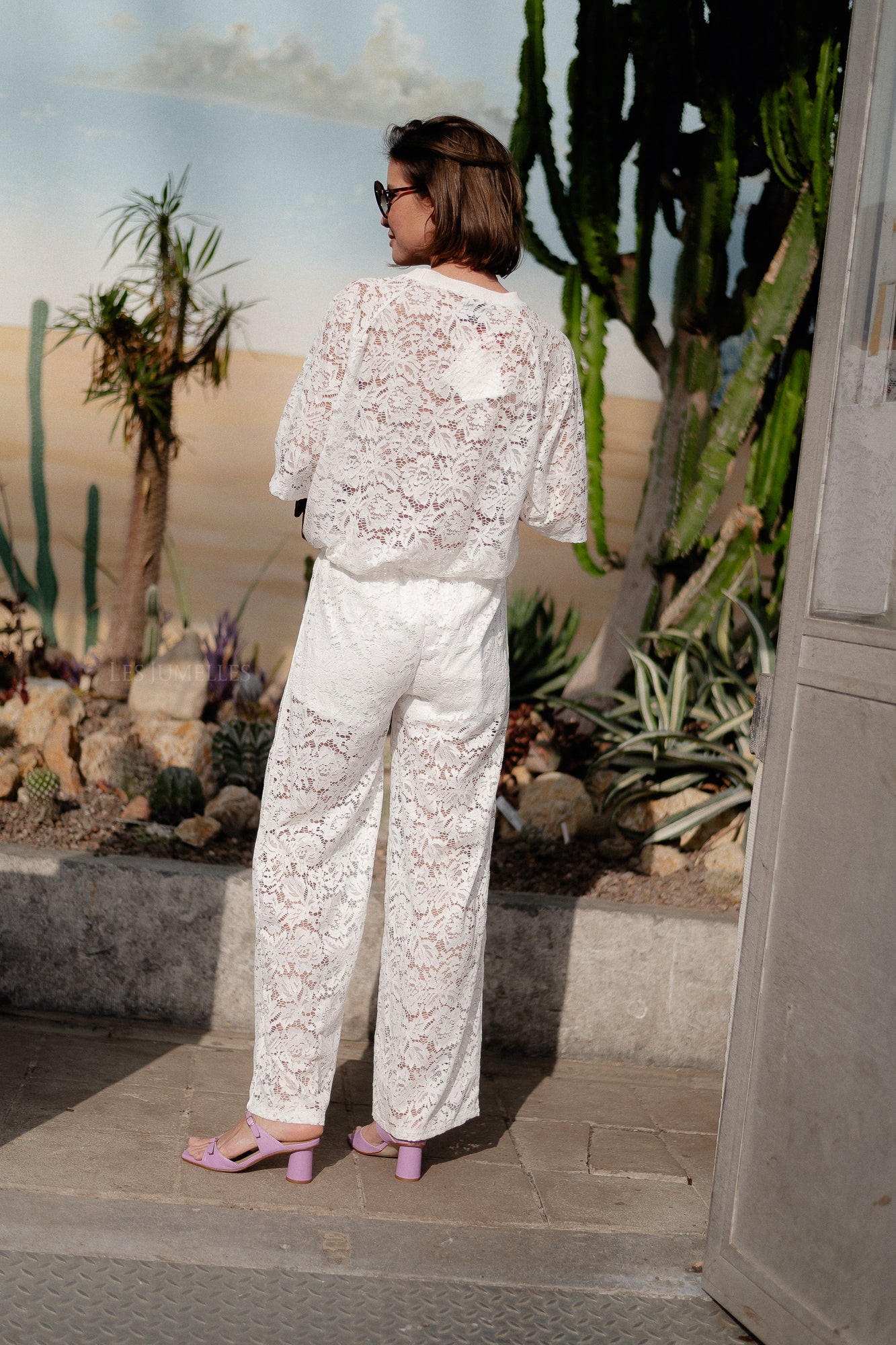 Georgina lace pants white