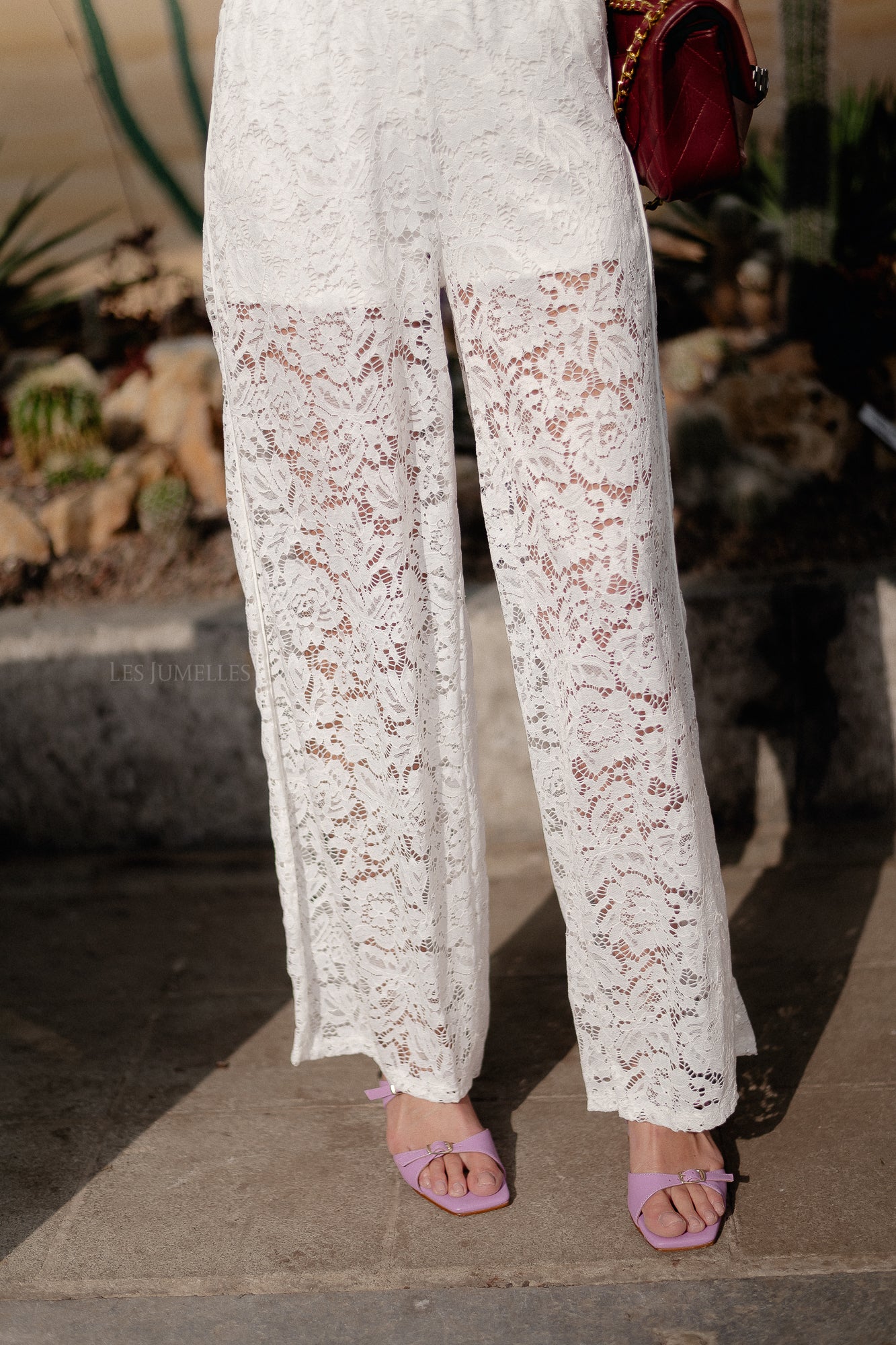 Georgina lace pants white