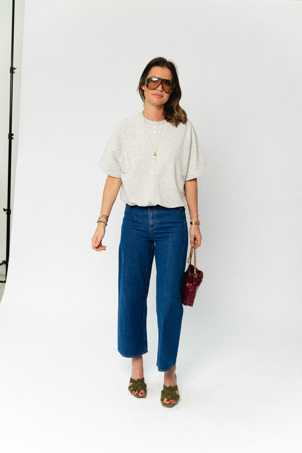 SLWTabby SS bubble sweat light grey melange