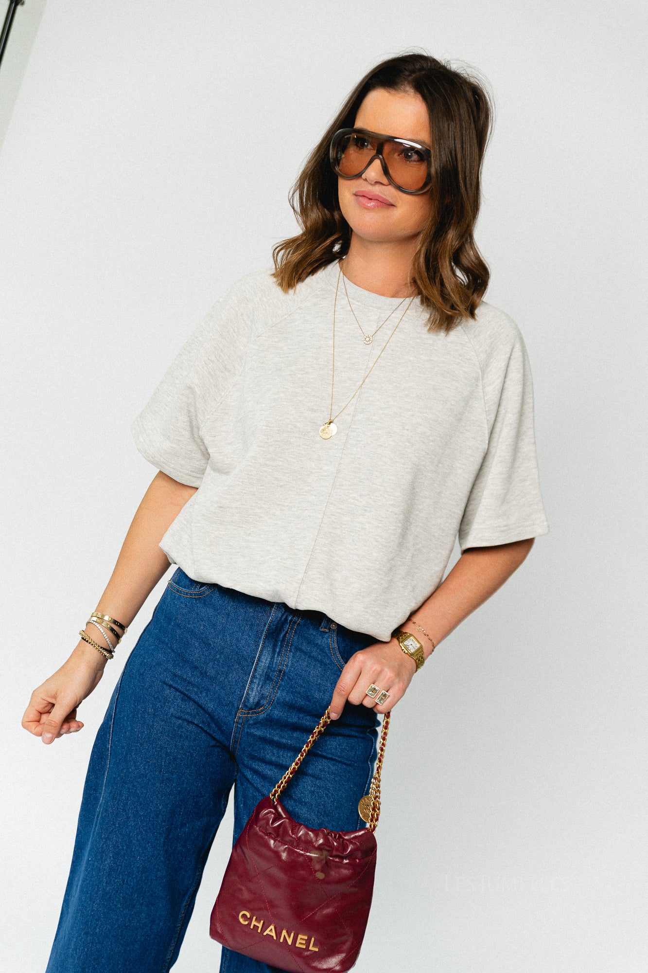 SLWTabby SS bubble sweat light grey melange