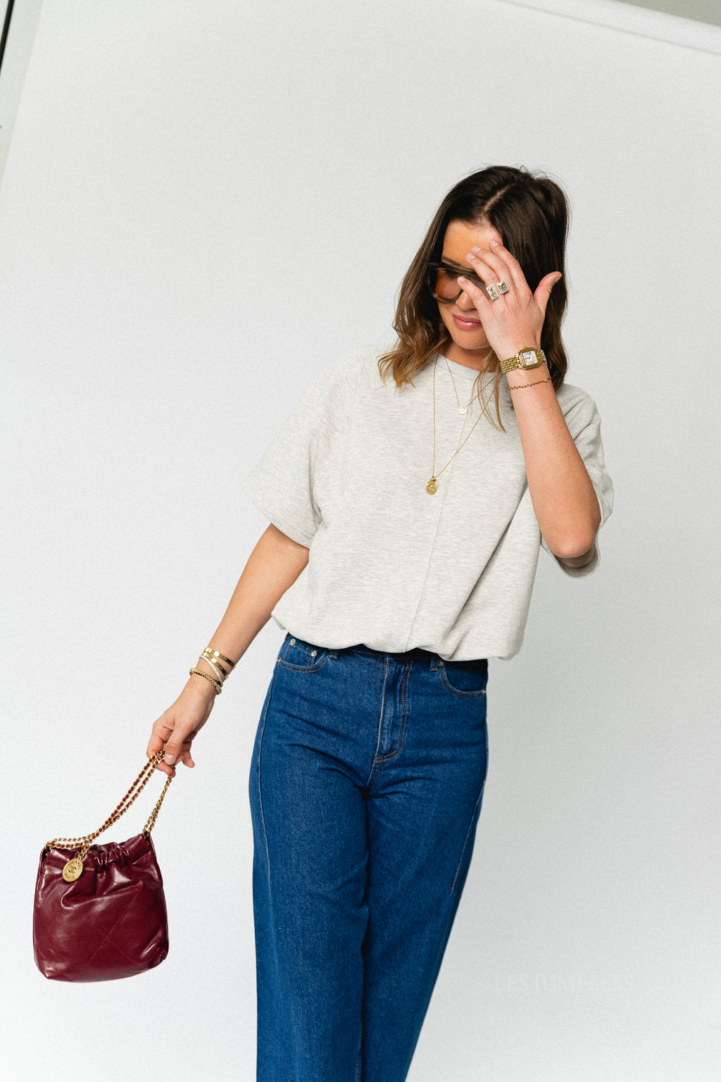 SLWTabby SS bubble sweat light grey melange