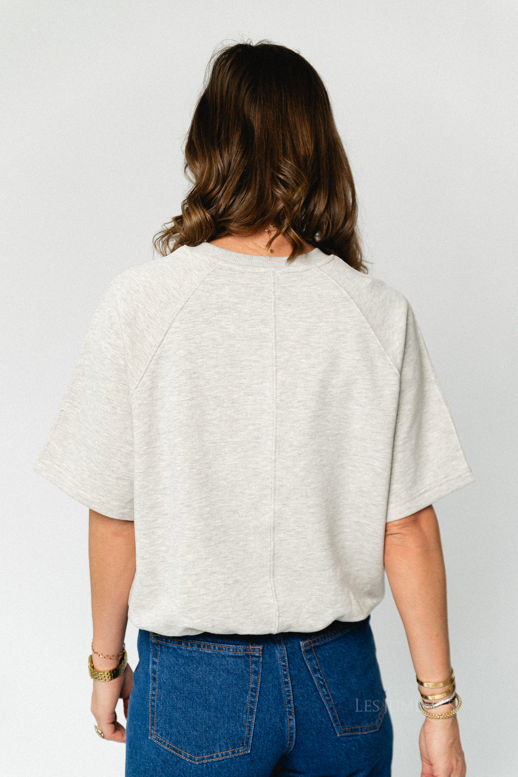 SLWTabby SS bubble sweat light grey melange