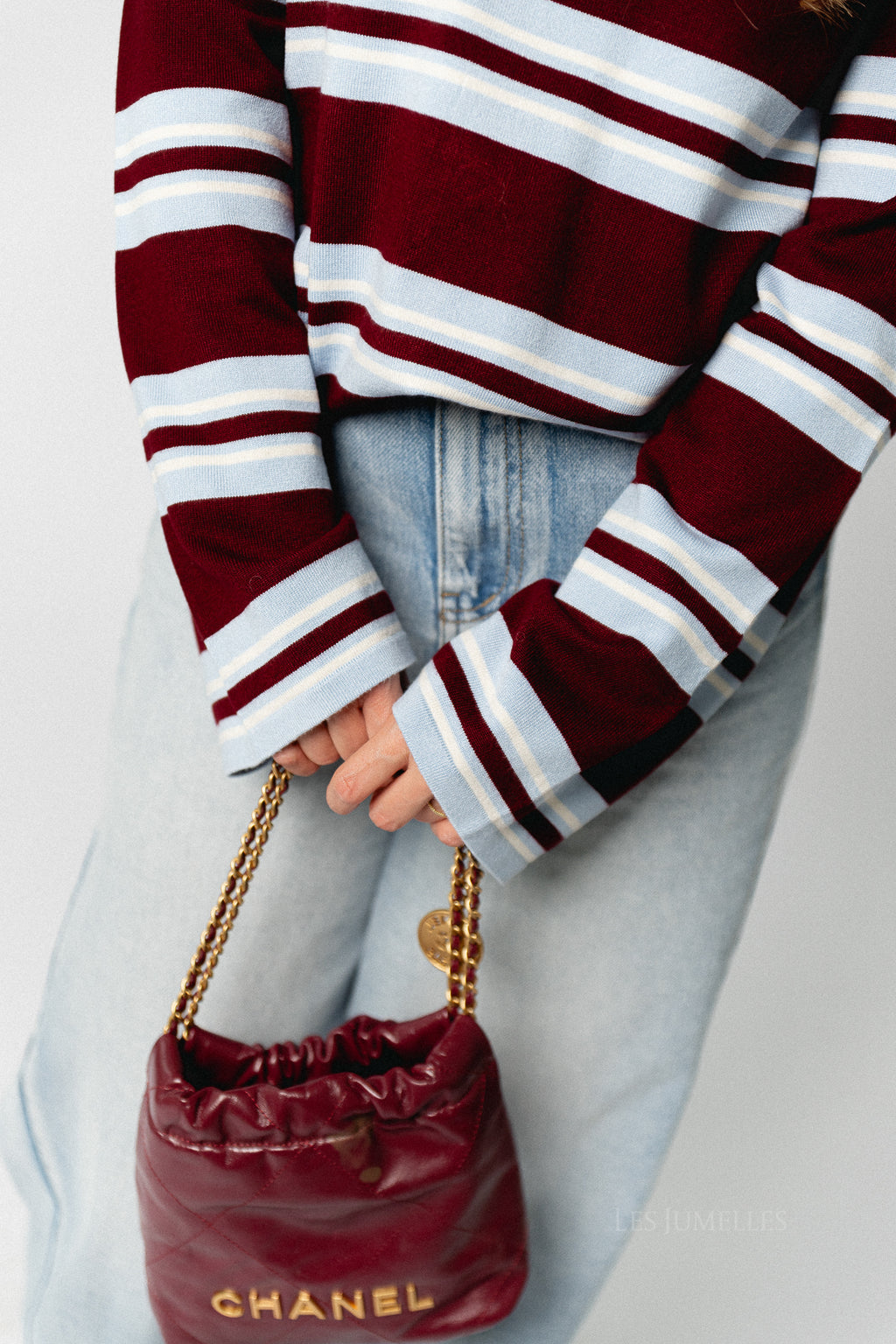 YASAbelle LS polo knit pullover rhododendron stripes