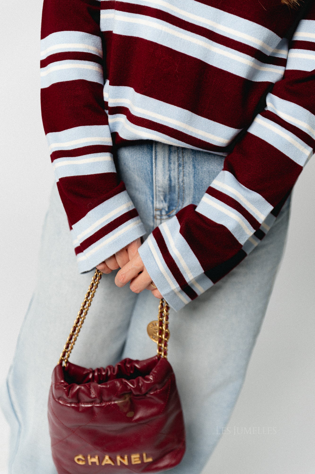 YASAbelle LS polo knit pullover rhododendron stripes