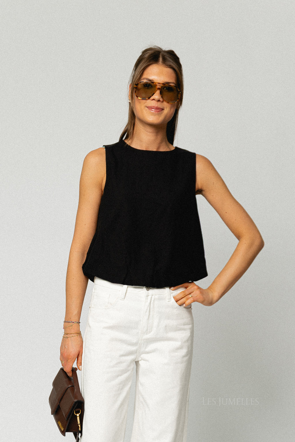 VIPrisilla O-neck SL balloon top black beauty
