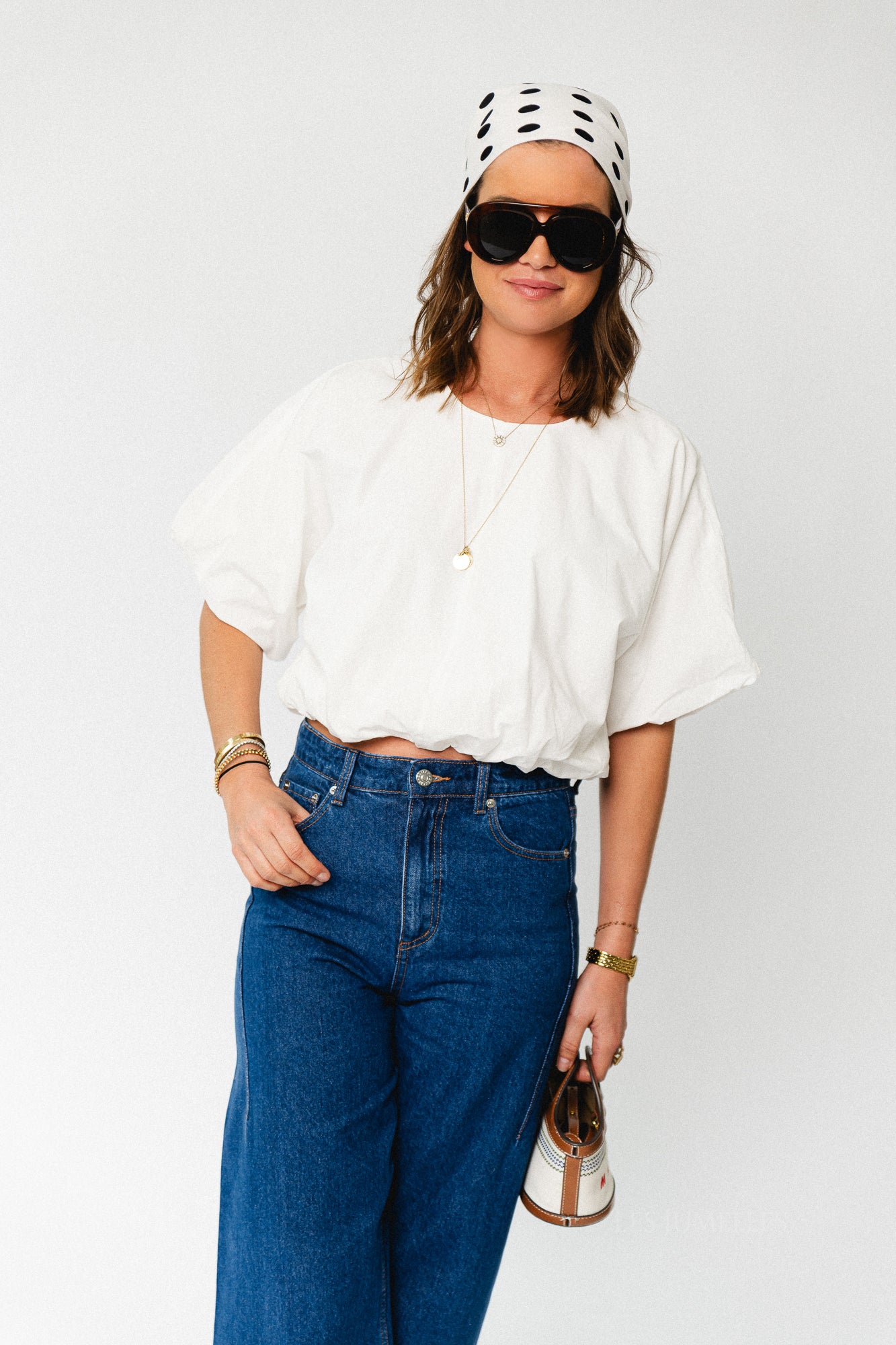 VIBaluni O-neck SS volume top snow white