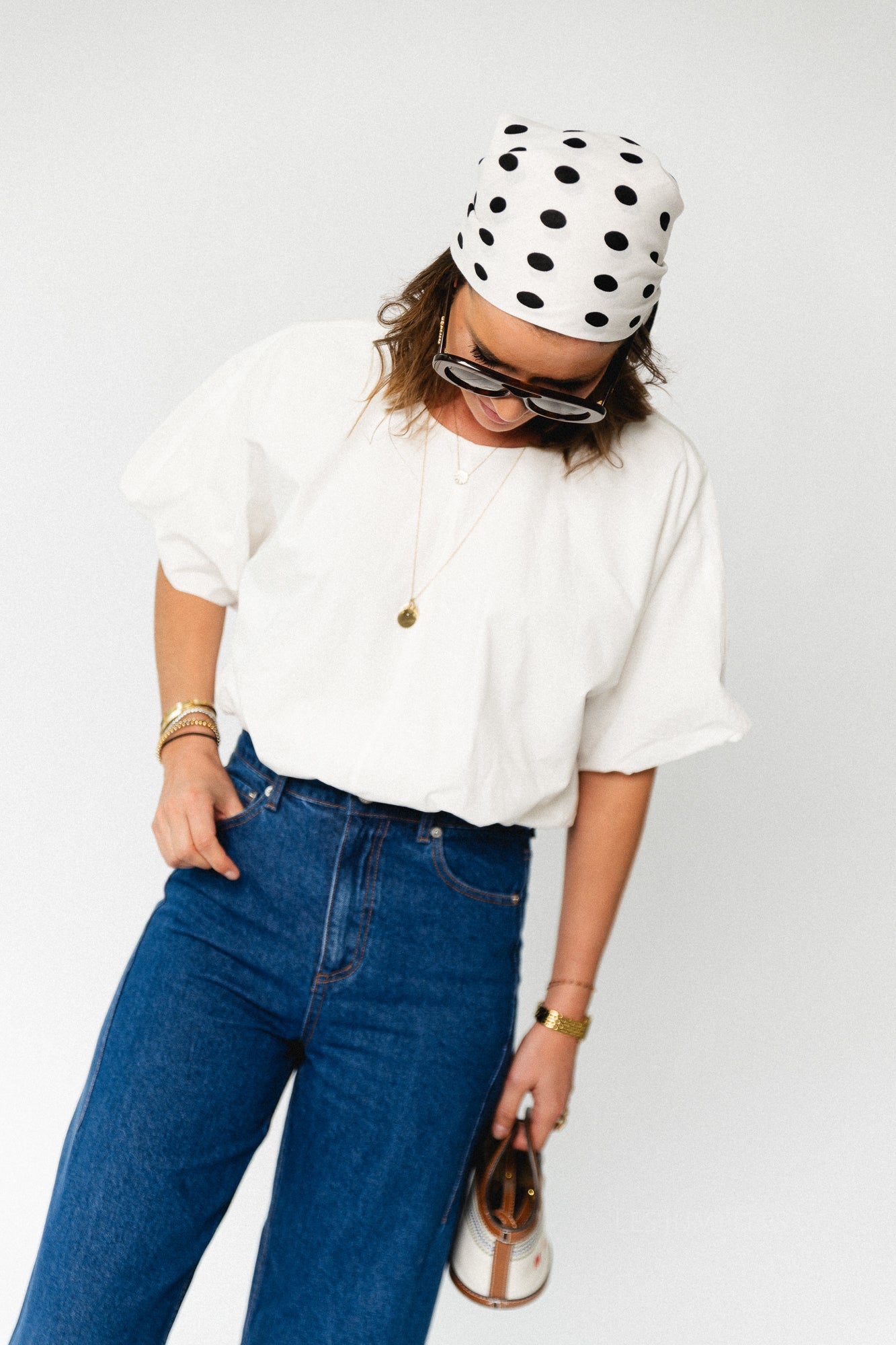 VIBaluni O-neck SS volume top snow white