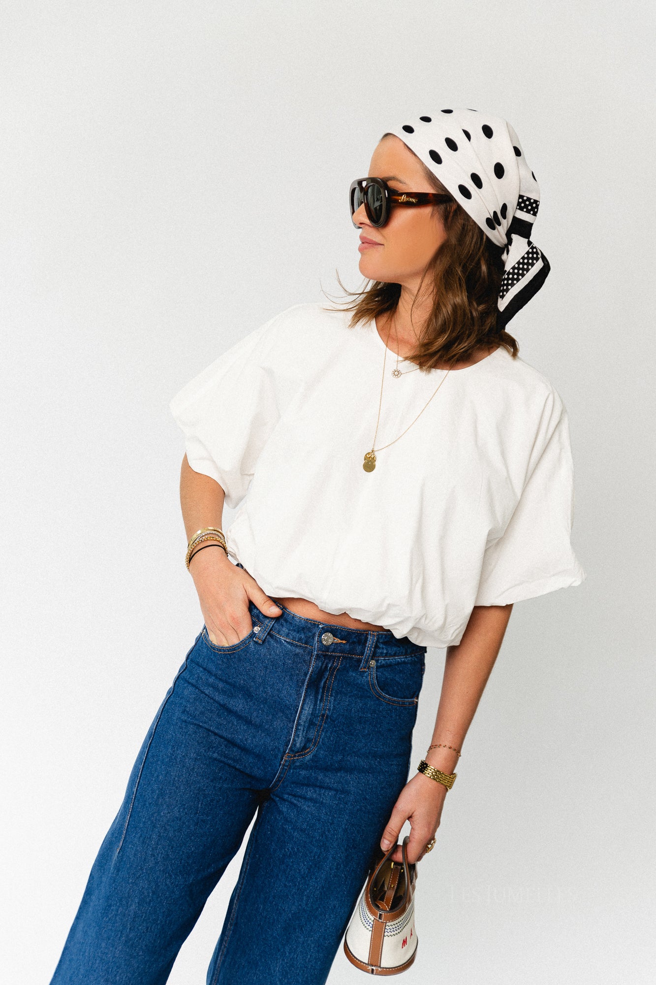 VIBaluni O-neck SS volume top snow white