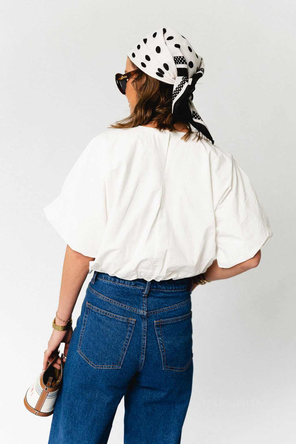 VIBaluni O-neck SS volume top snow white