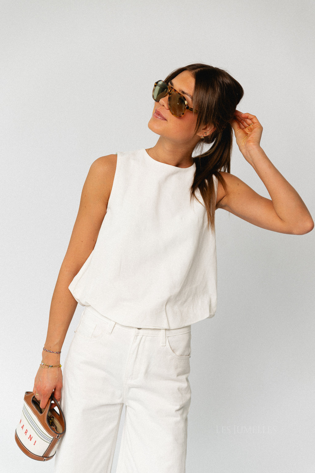 VIPrisilla O-neck SL balloon top snow white