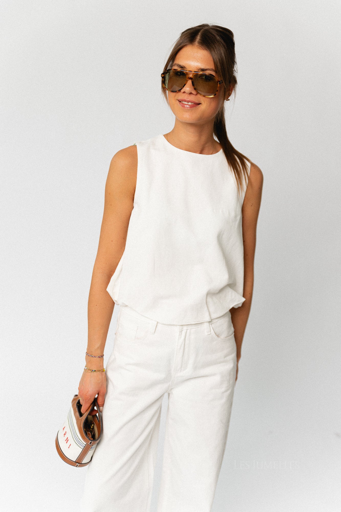 VIPrisilla O-neck SL balloon top snow white