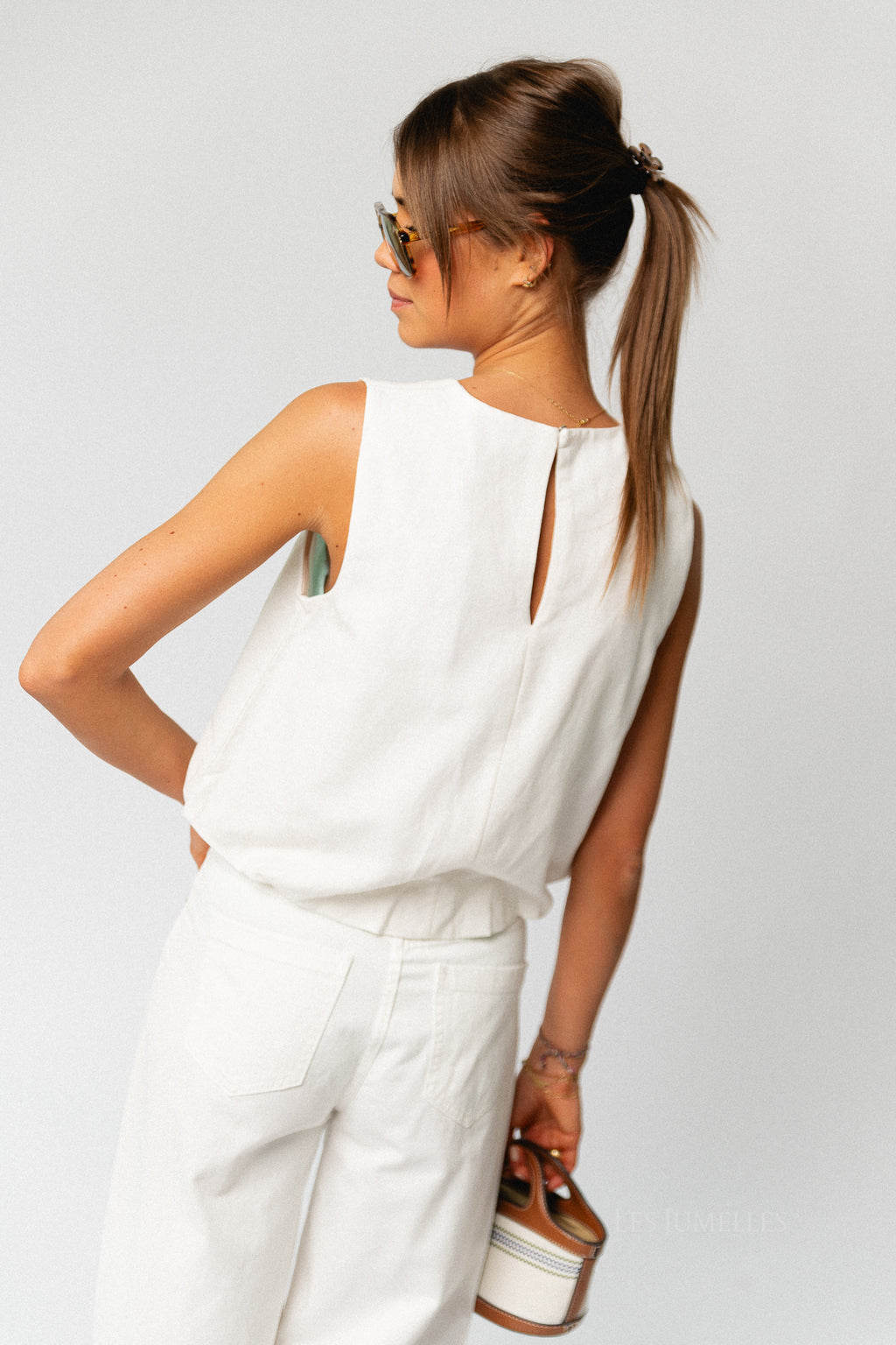 VIPrisilla O-neck SL balloon top snow white