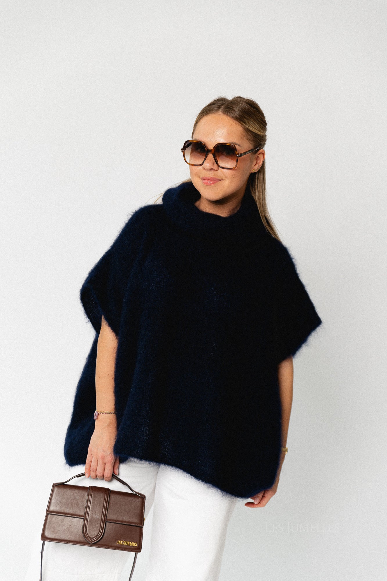 Manon roll neck jumper navy