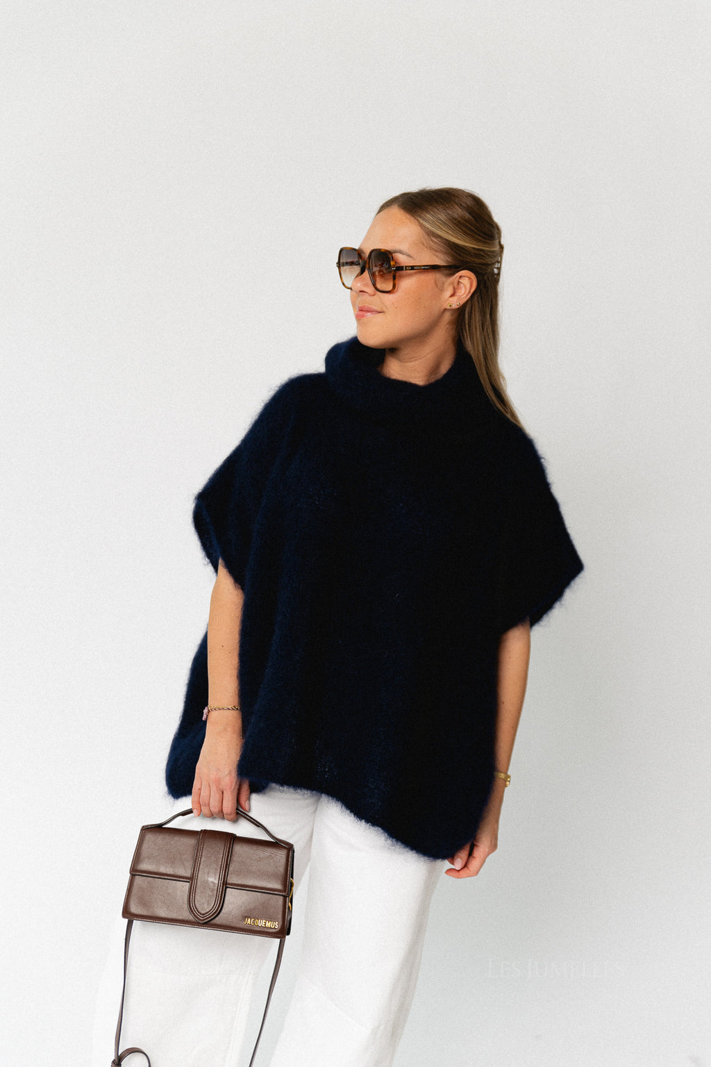 Manon roll neck jumper navy