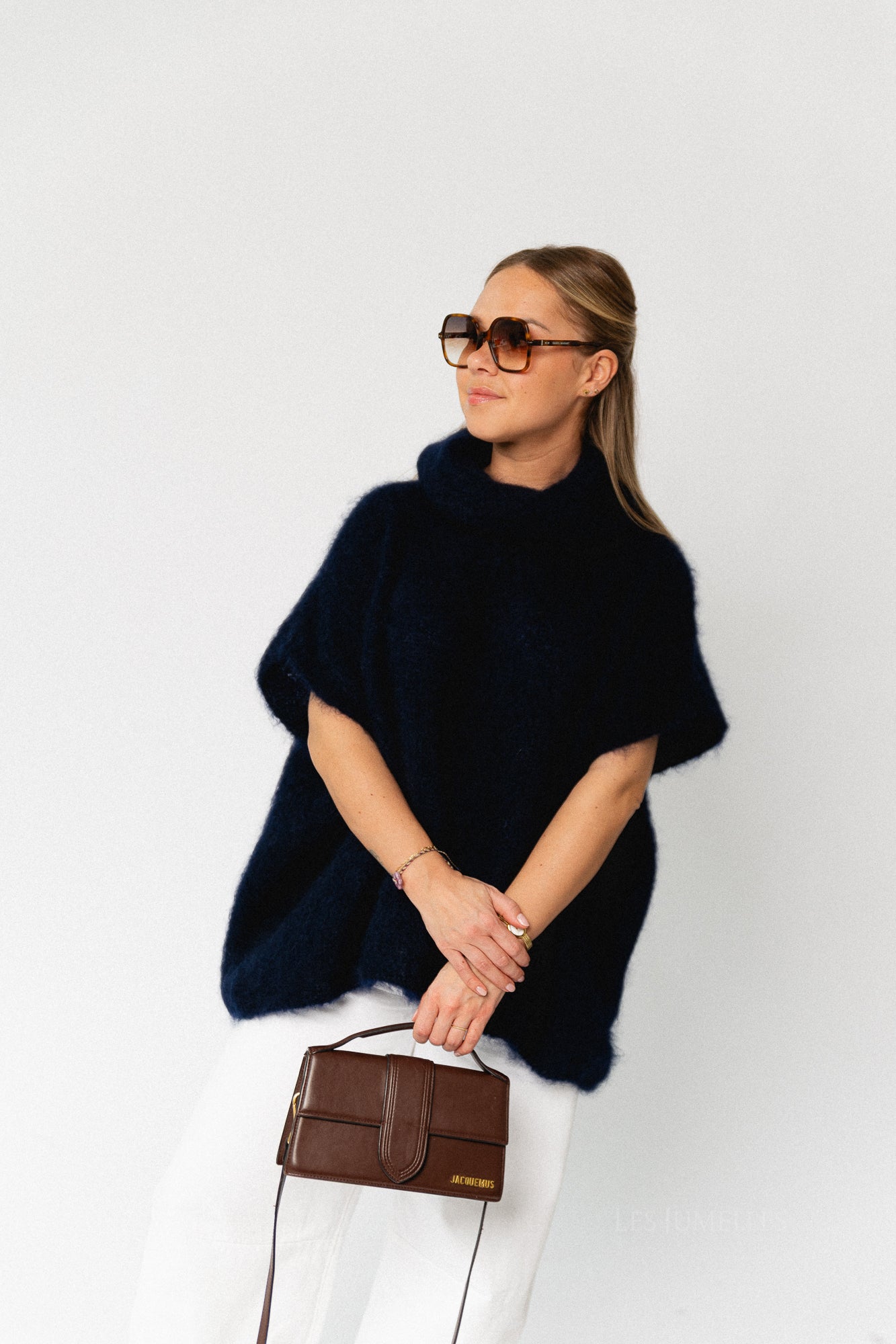 Manon roll neck jumper navy