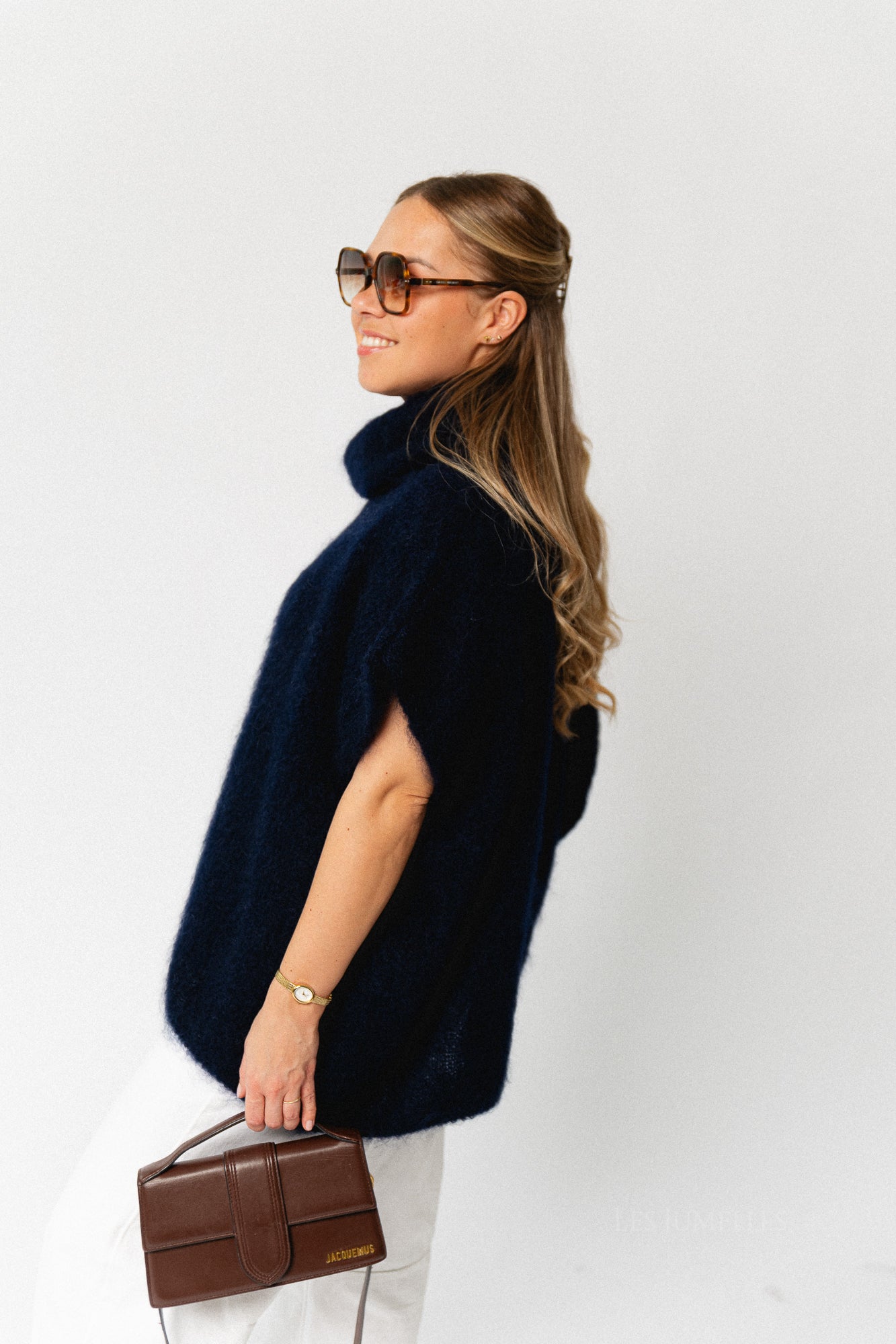 Manon roll neck jumper navy