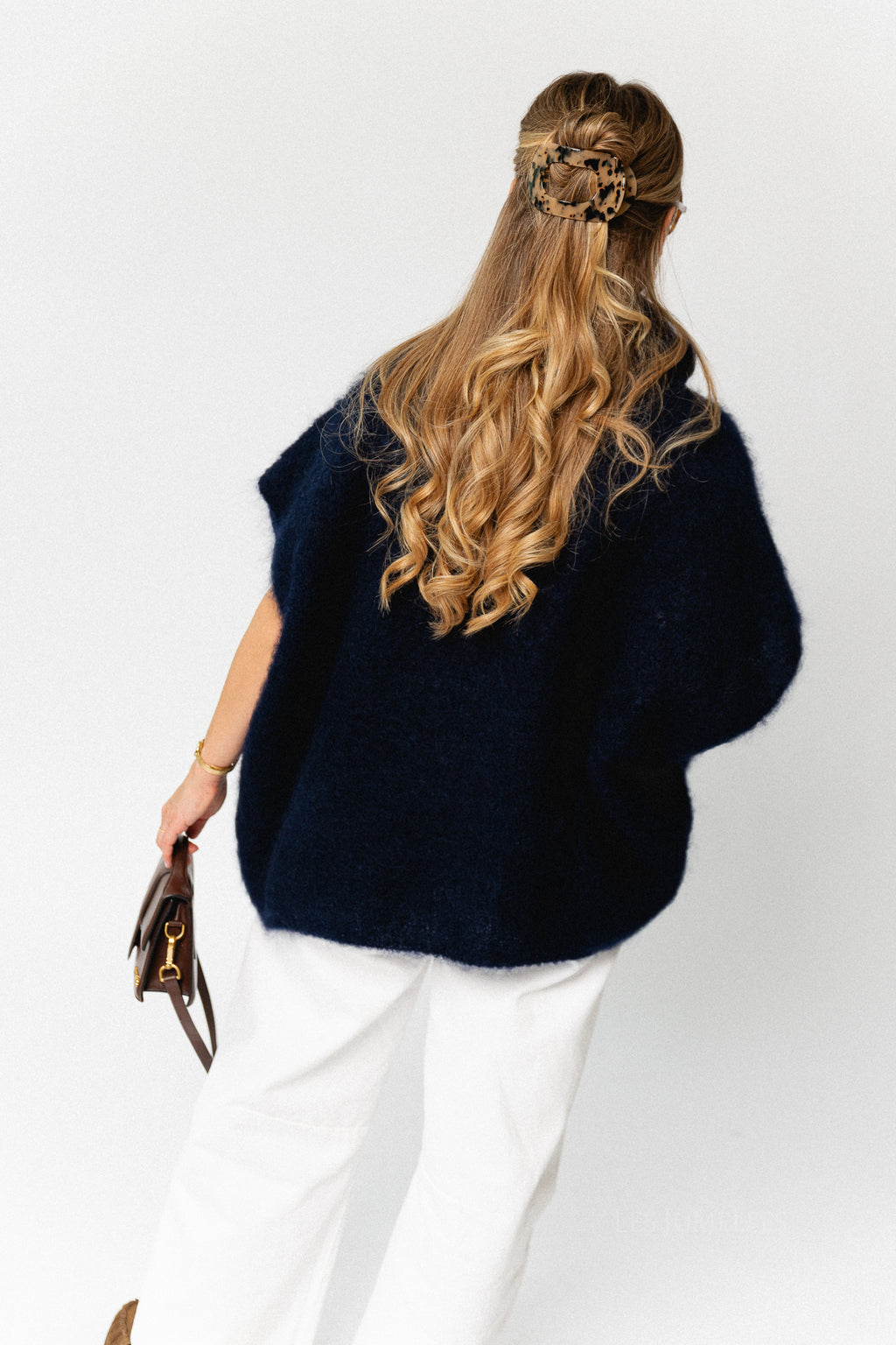 Manon roll neck jumper navy
