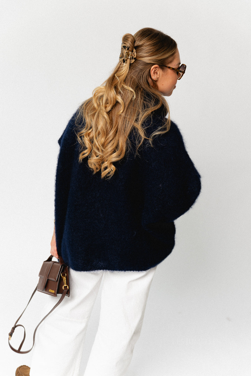 Manon roll neck jumper navy