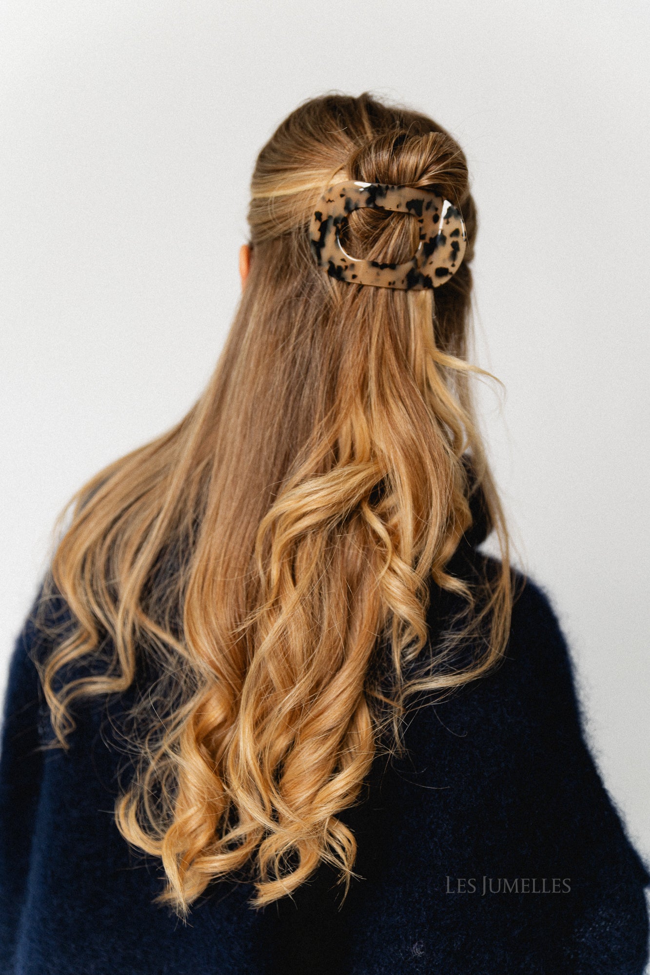 Flat hairclip tortoise - beige