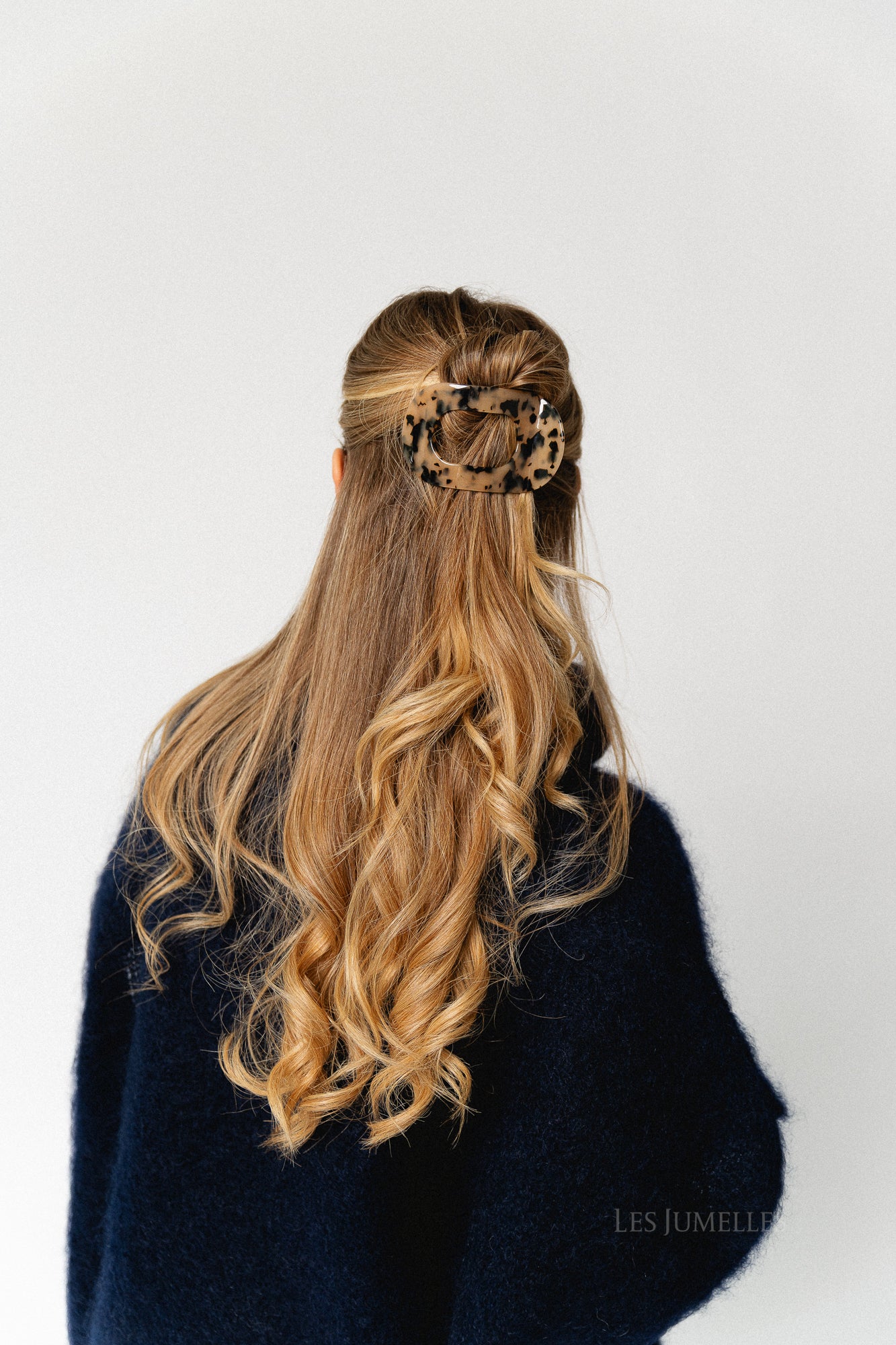Flat hairclip tortoise - beige