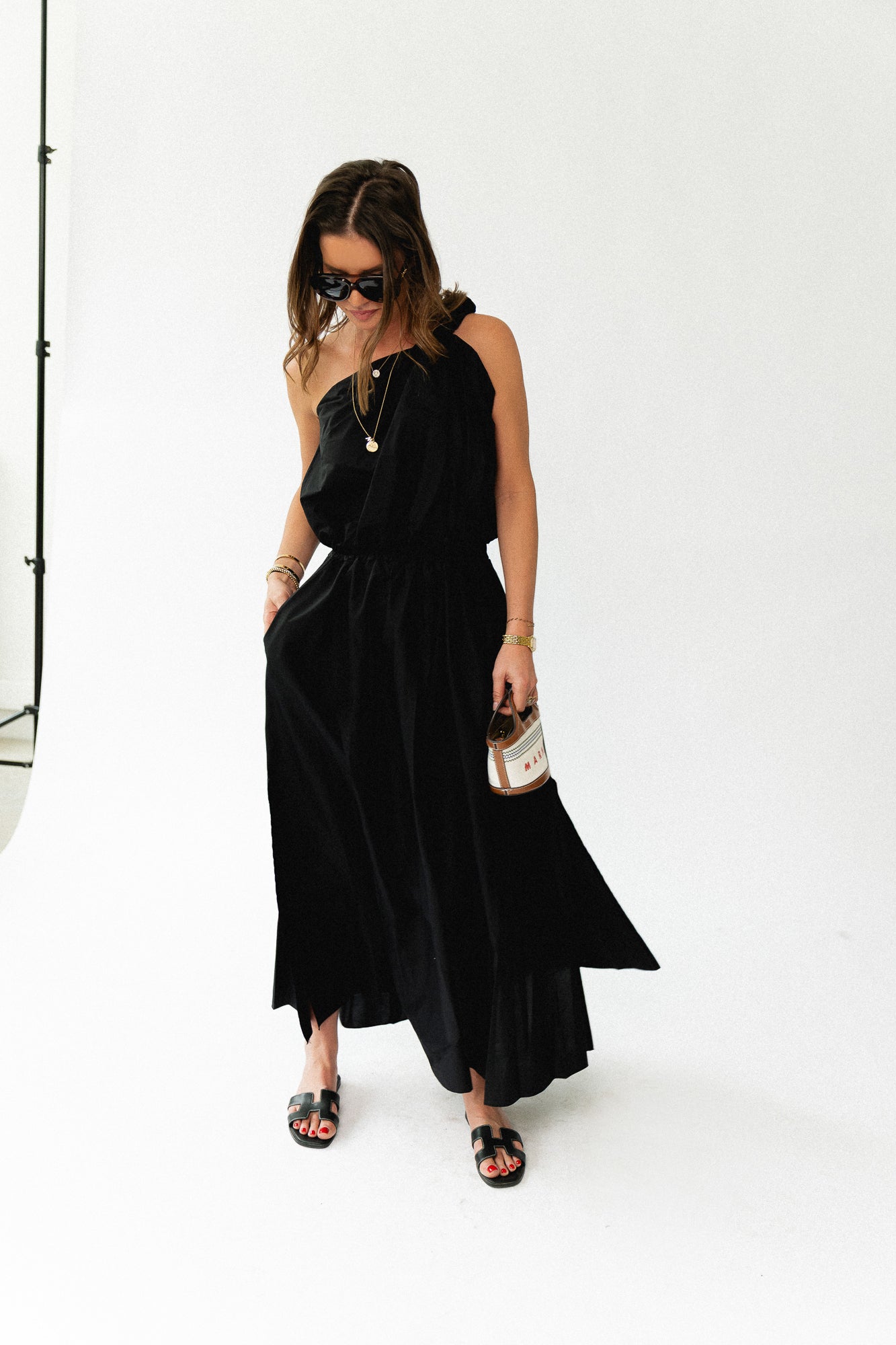 Fran One-Shoulder-Top Schwarz