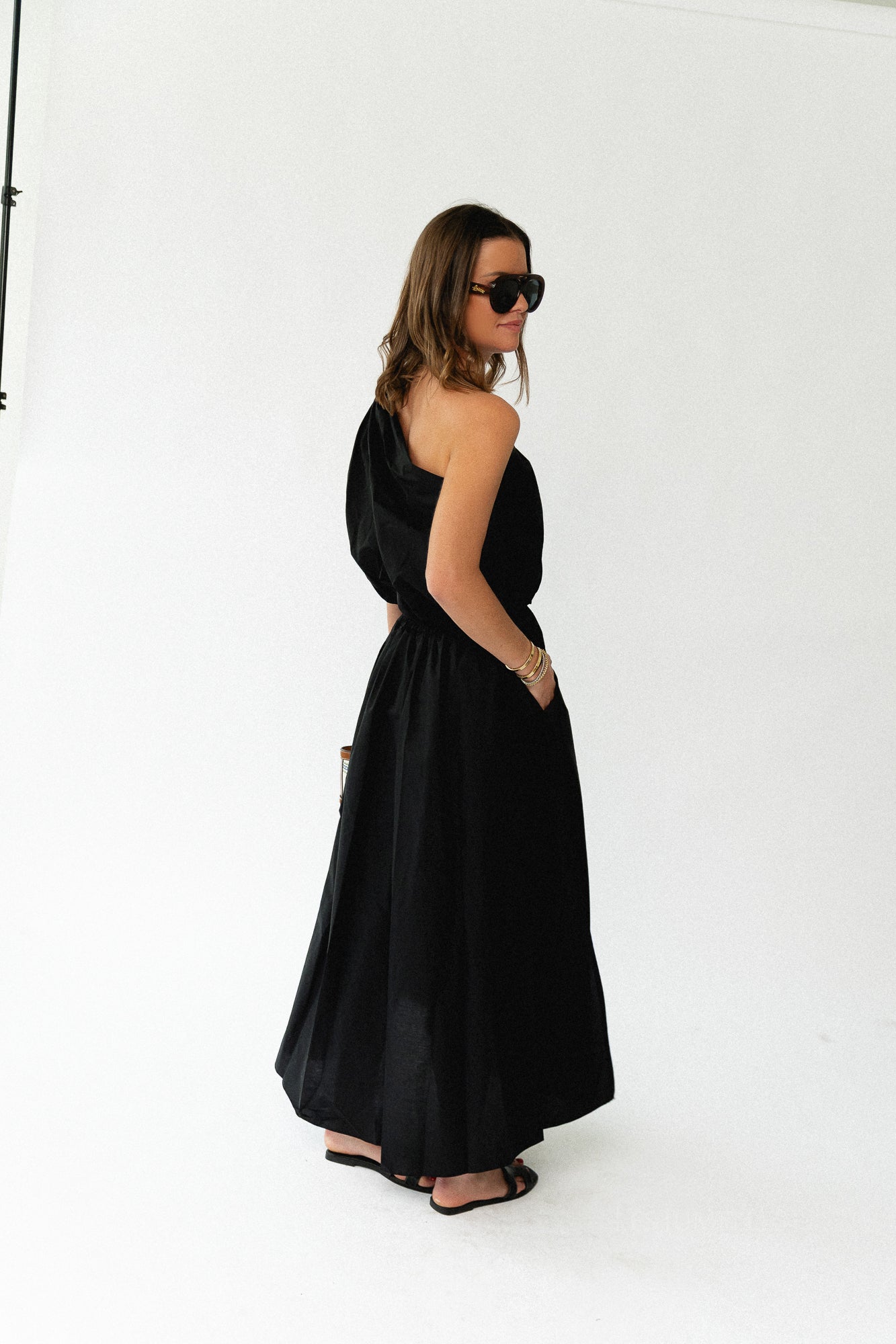 Fran One-Shoulder-Top Schwarz