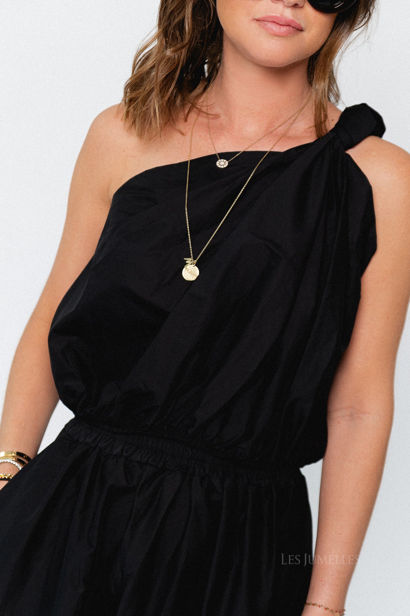 Fran One-Shoulder-Top Schwarz
