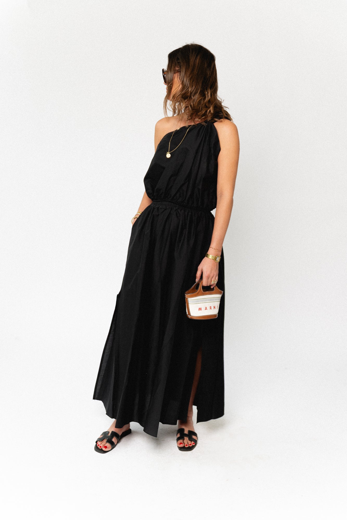 Fran One-Shoulder-Top Schwarz