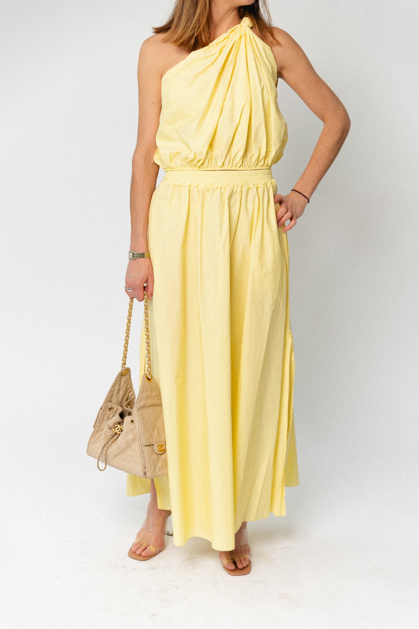Fran one shoulder top sunshine yellow