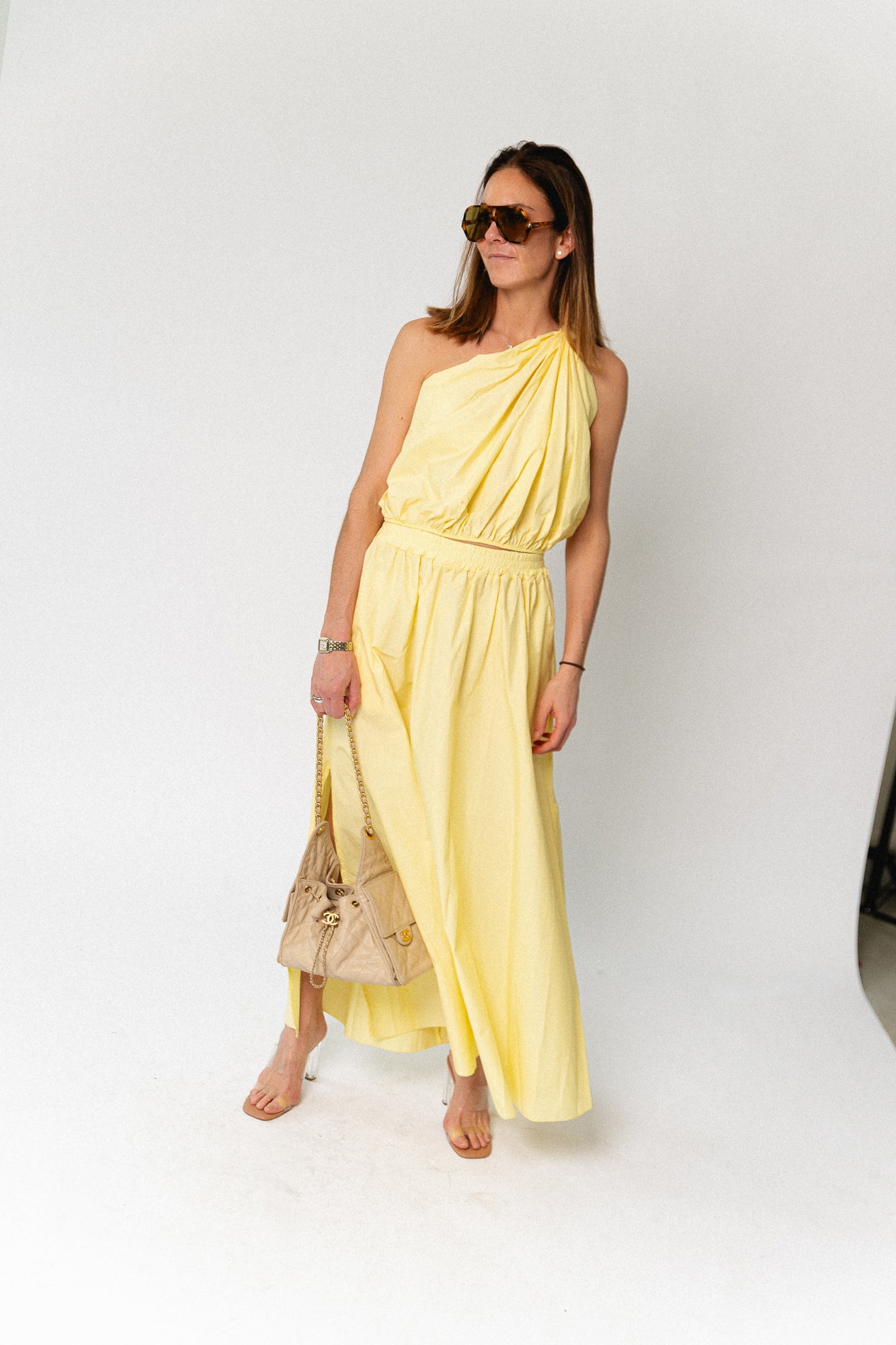 Fran one shoulder top sunshine yellow