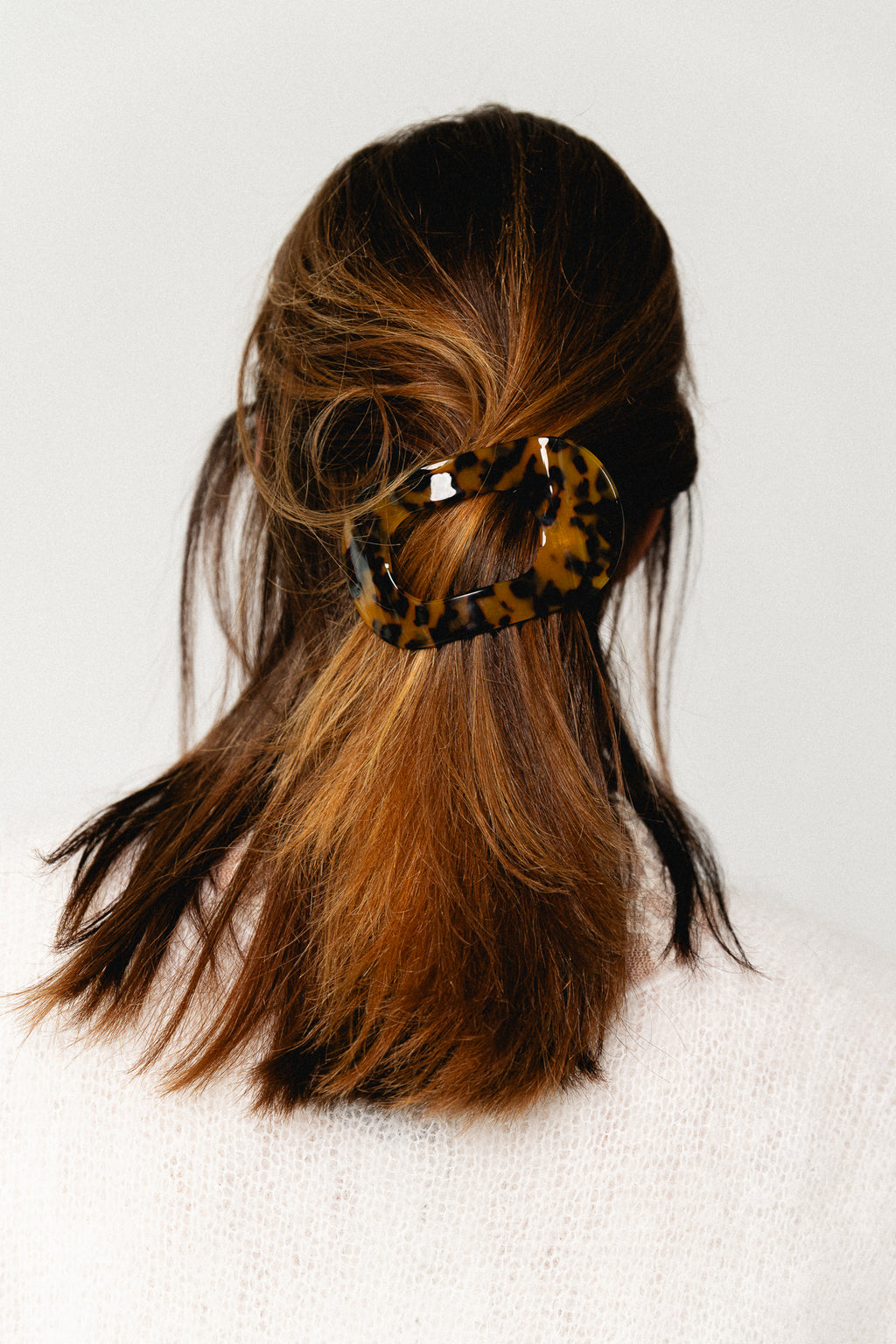 Flat hairclip tortoise - brown