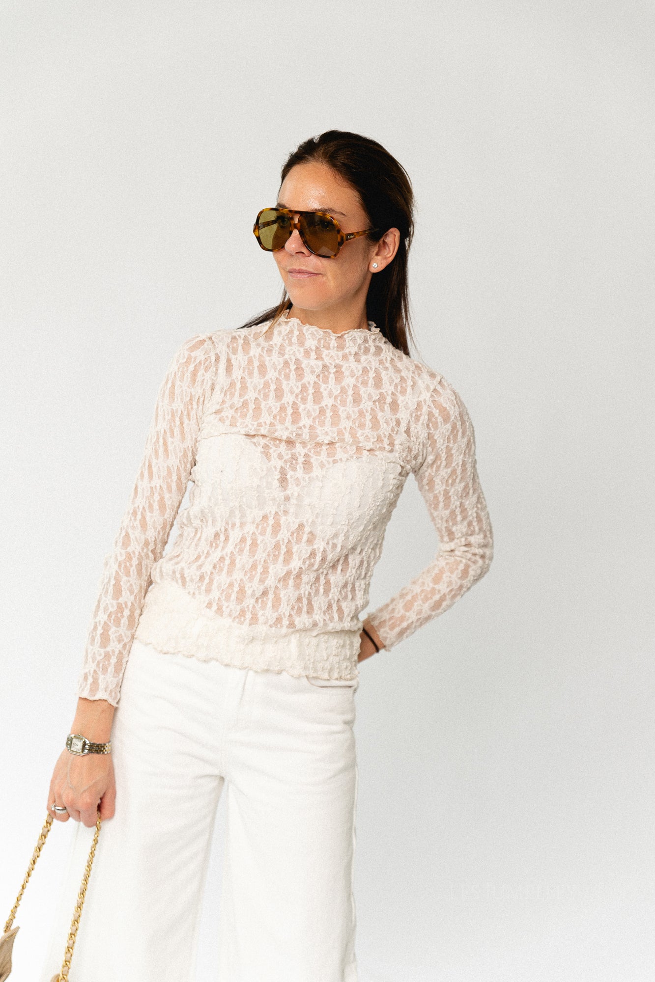 Vivienne LS lace top birch