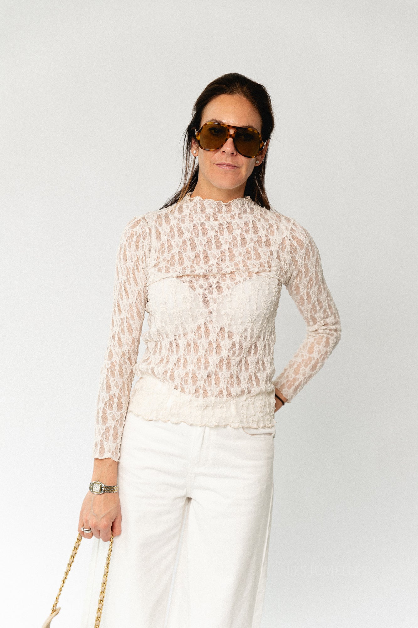 Vivienne LS lace top birch