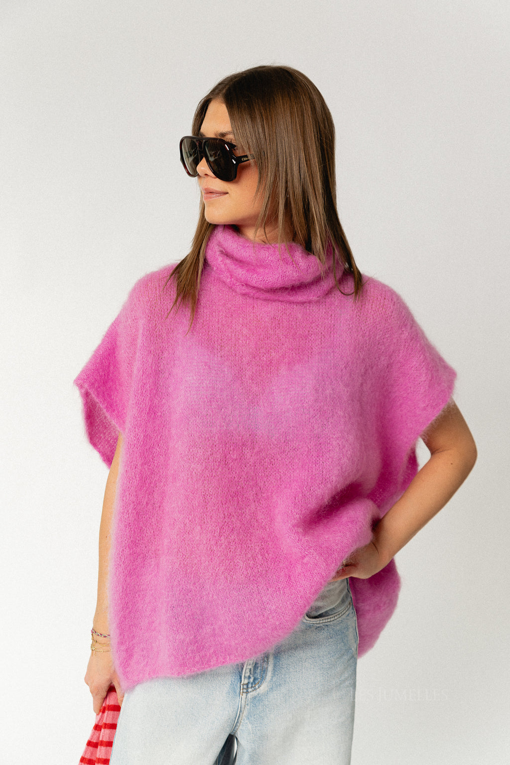 Manon roll neck jumper orchid