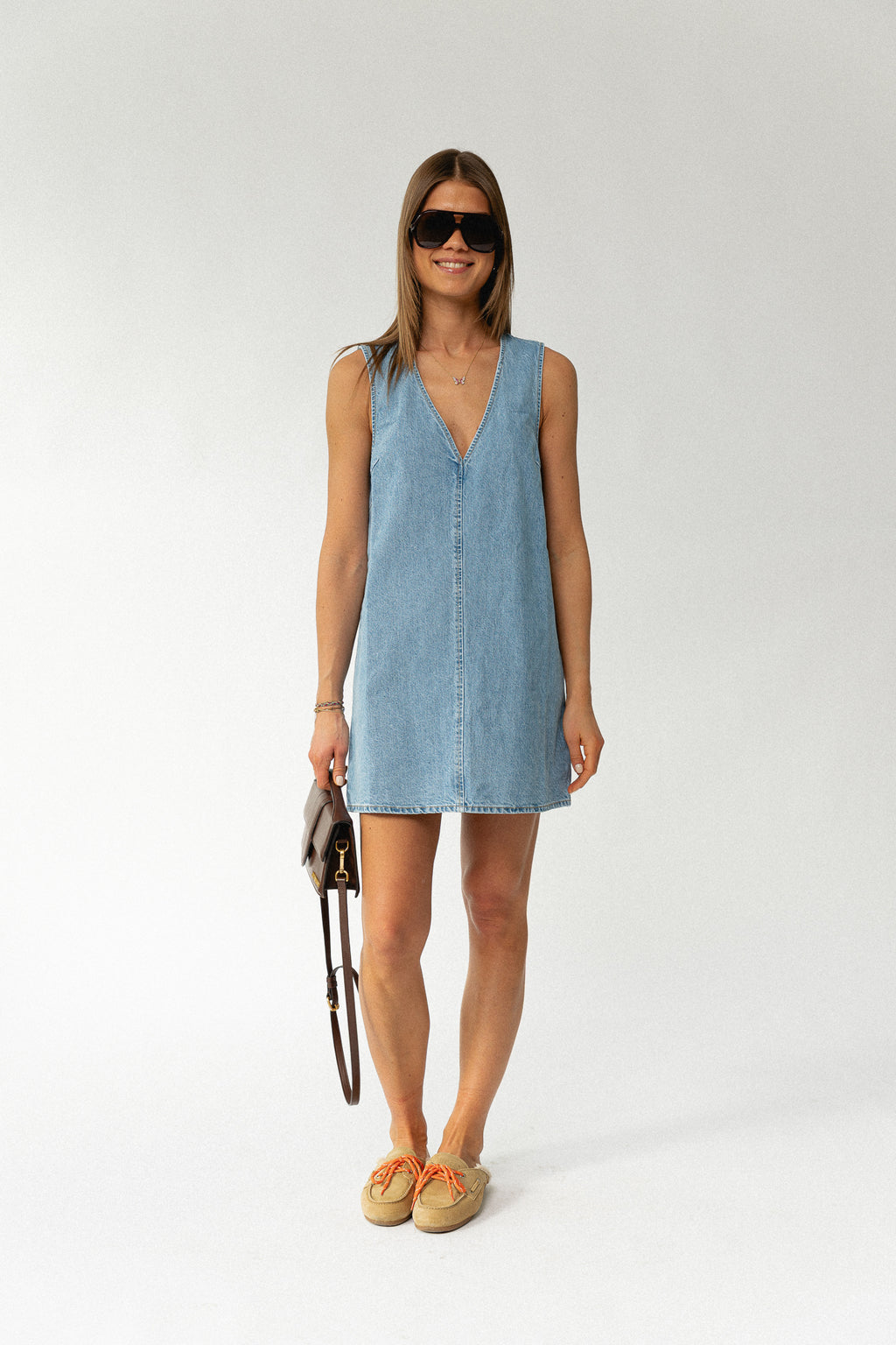 Xristina dress light blue denim