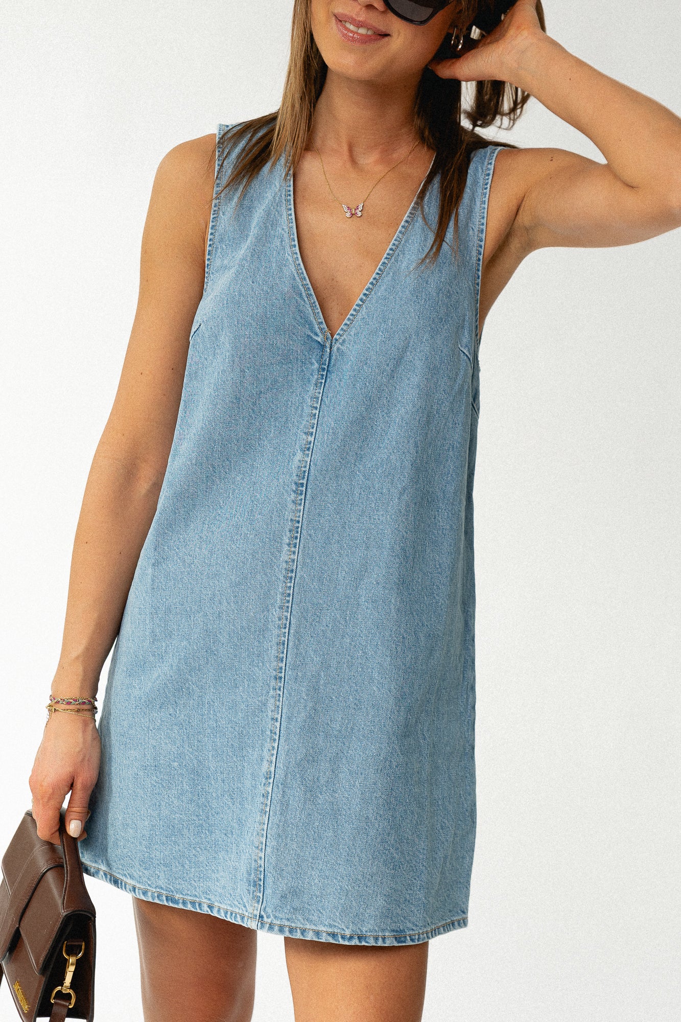 Xristina dress light blue denim