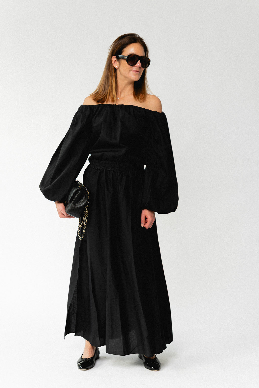 Fran off shoulder blouse zwart