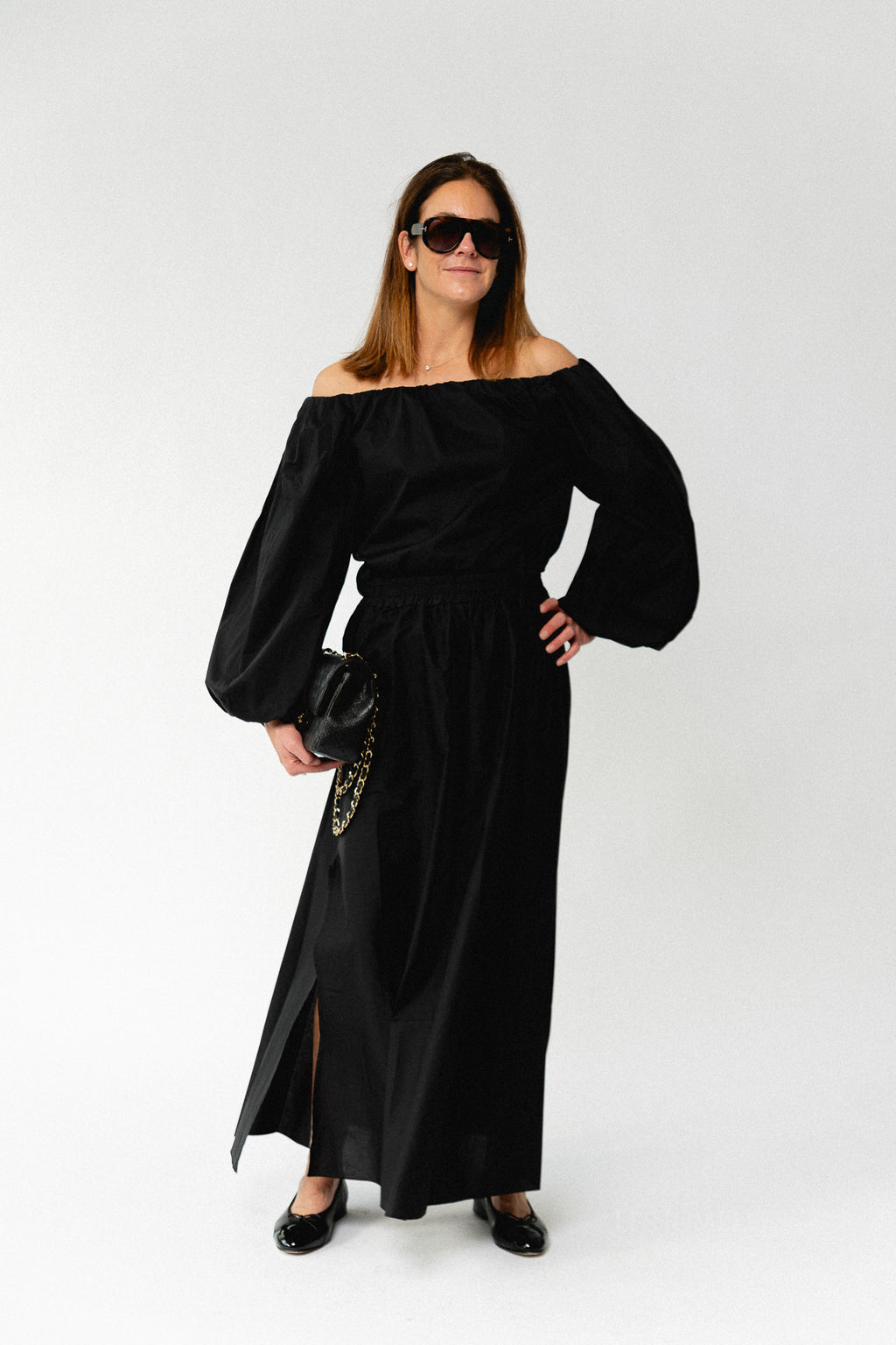 Fran off shoulder blouse zwart