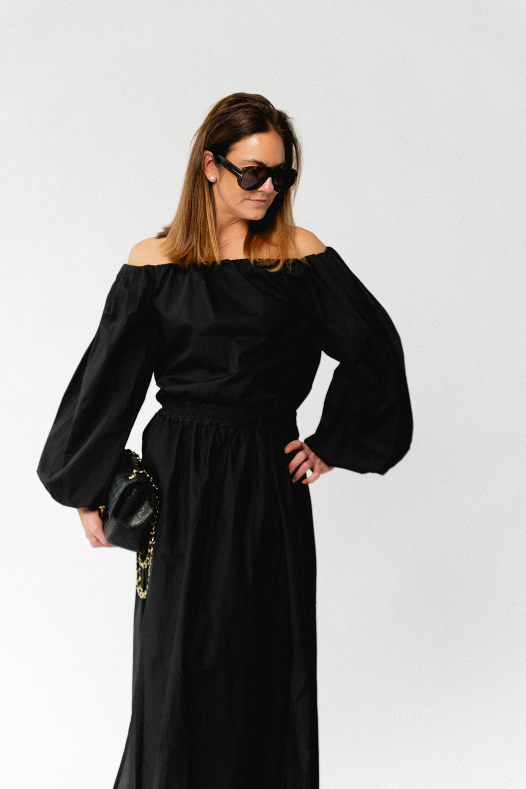Fran off shoulder blouse zwart