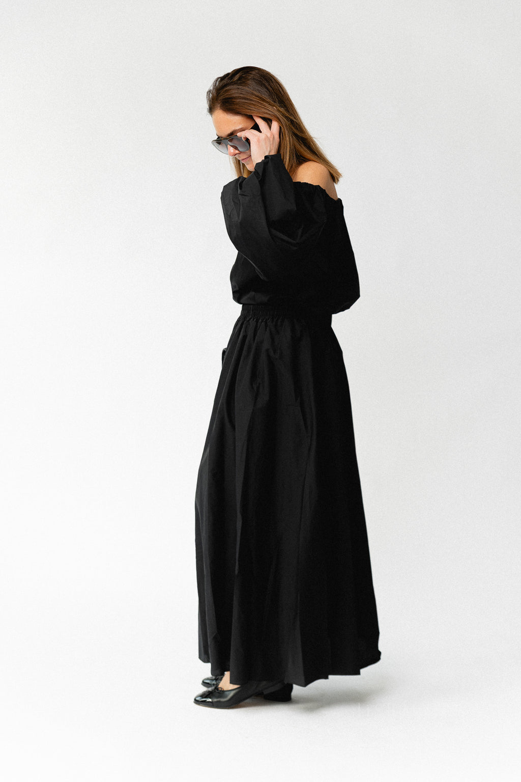Fran off shoulder blouse zwart