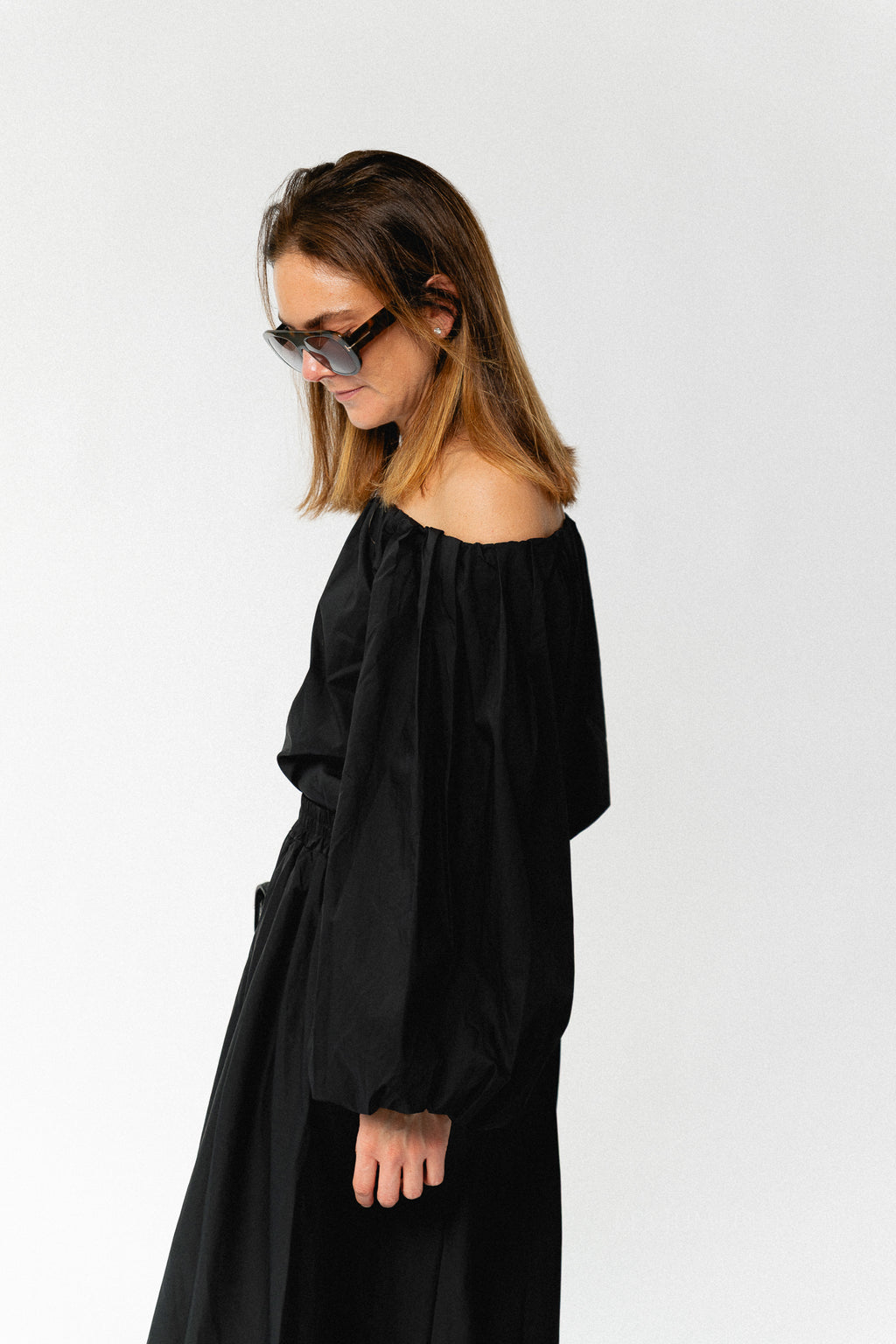 Fran off shoulder blouse zwart