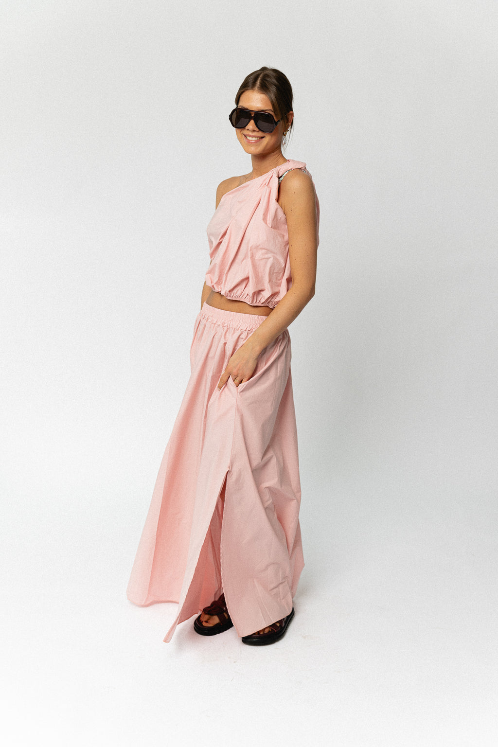 Fran long skirt blush pink