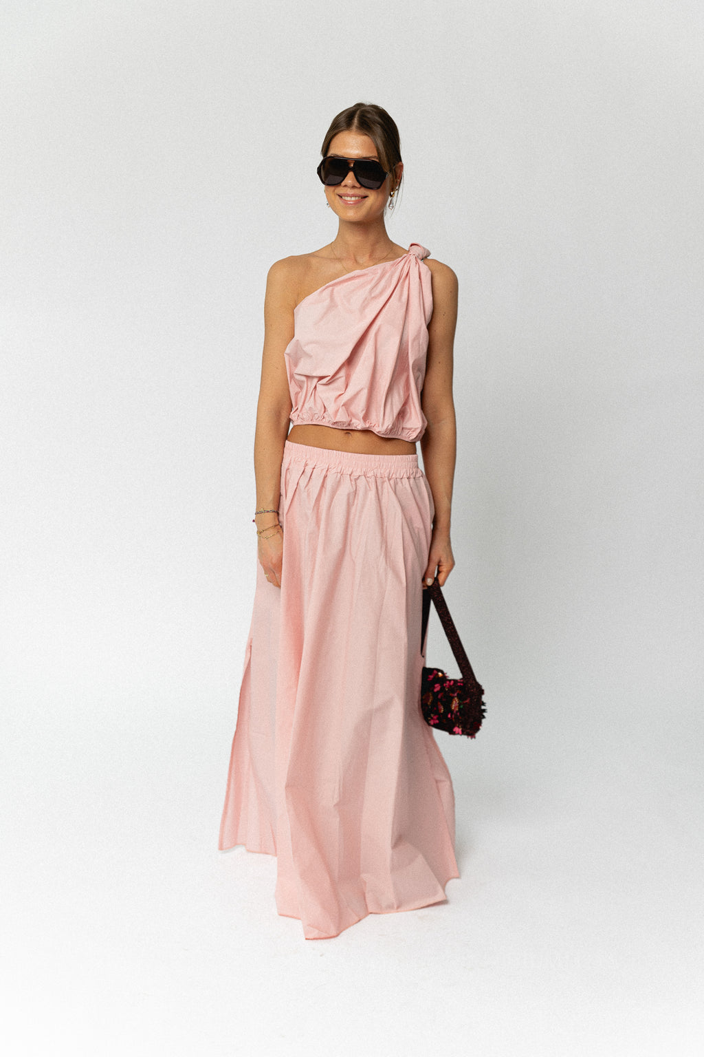 Fran long skirt blush pink