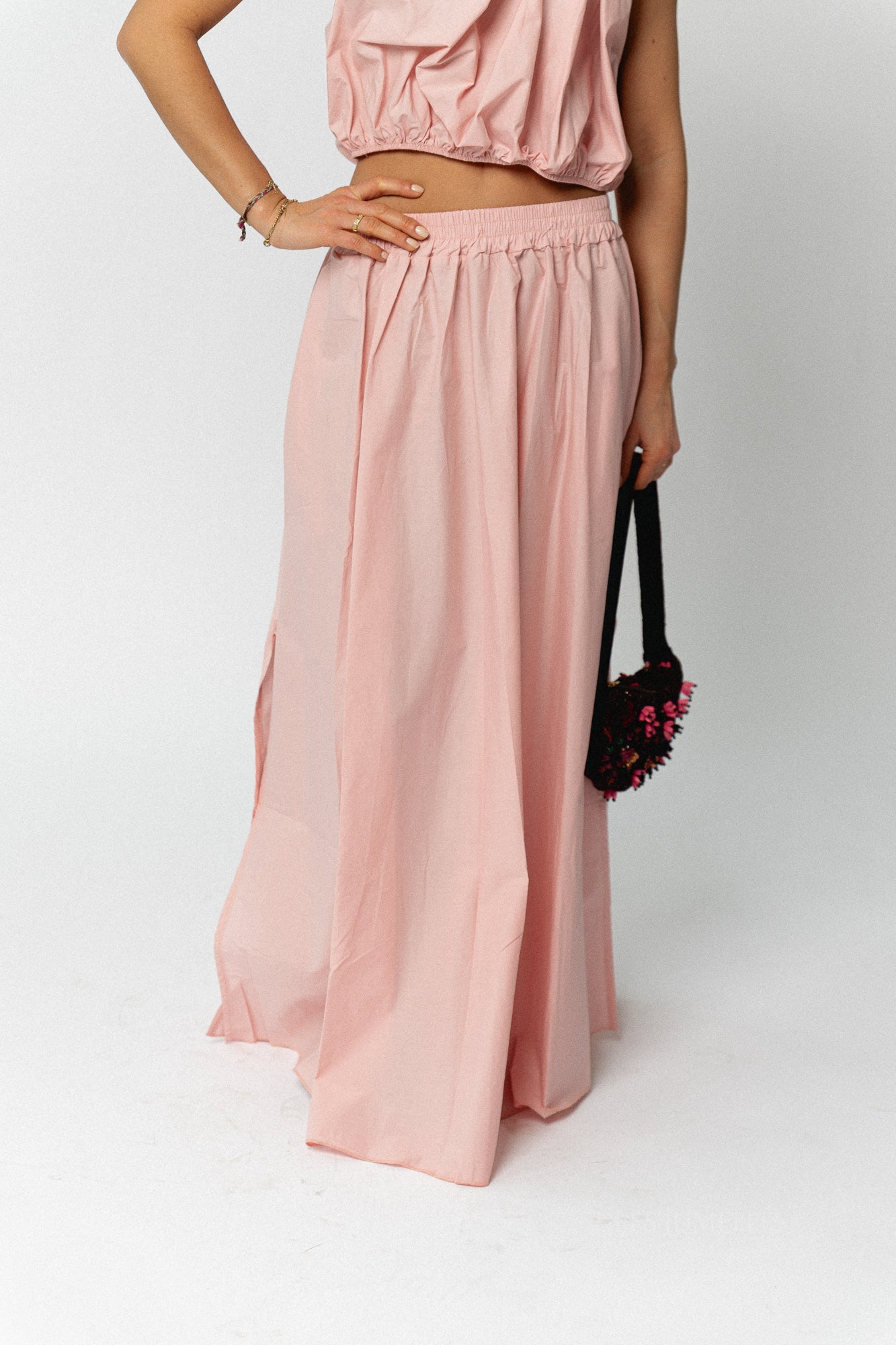 Fran long skirt blush pink