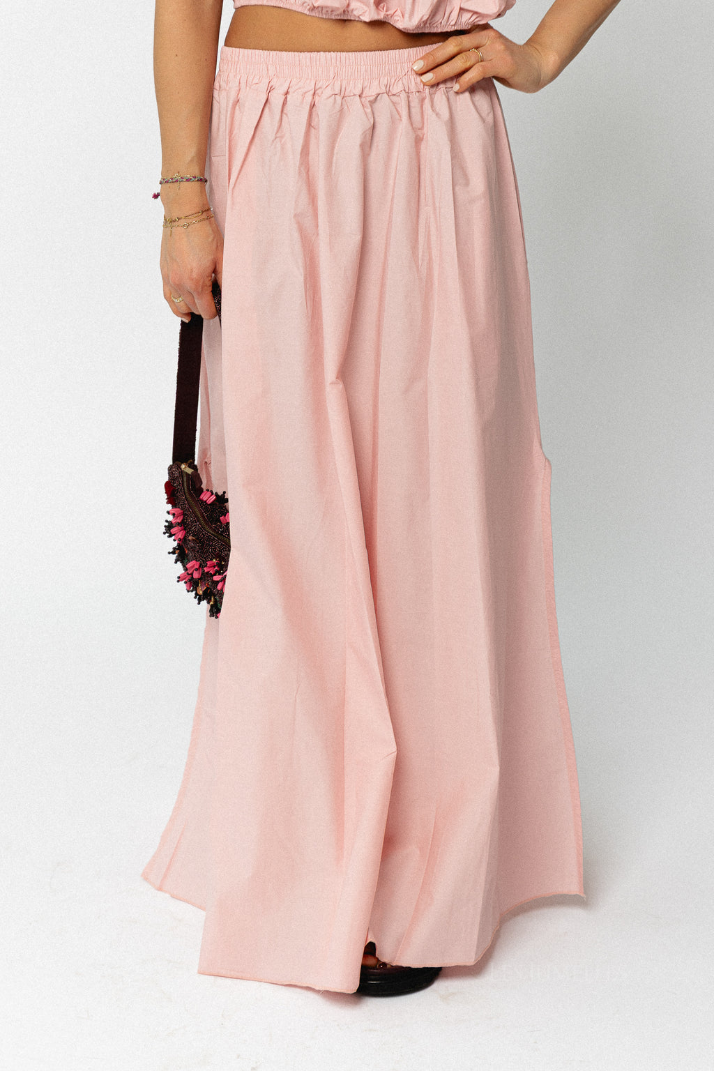 Fran long skirt blush pink