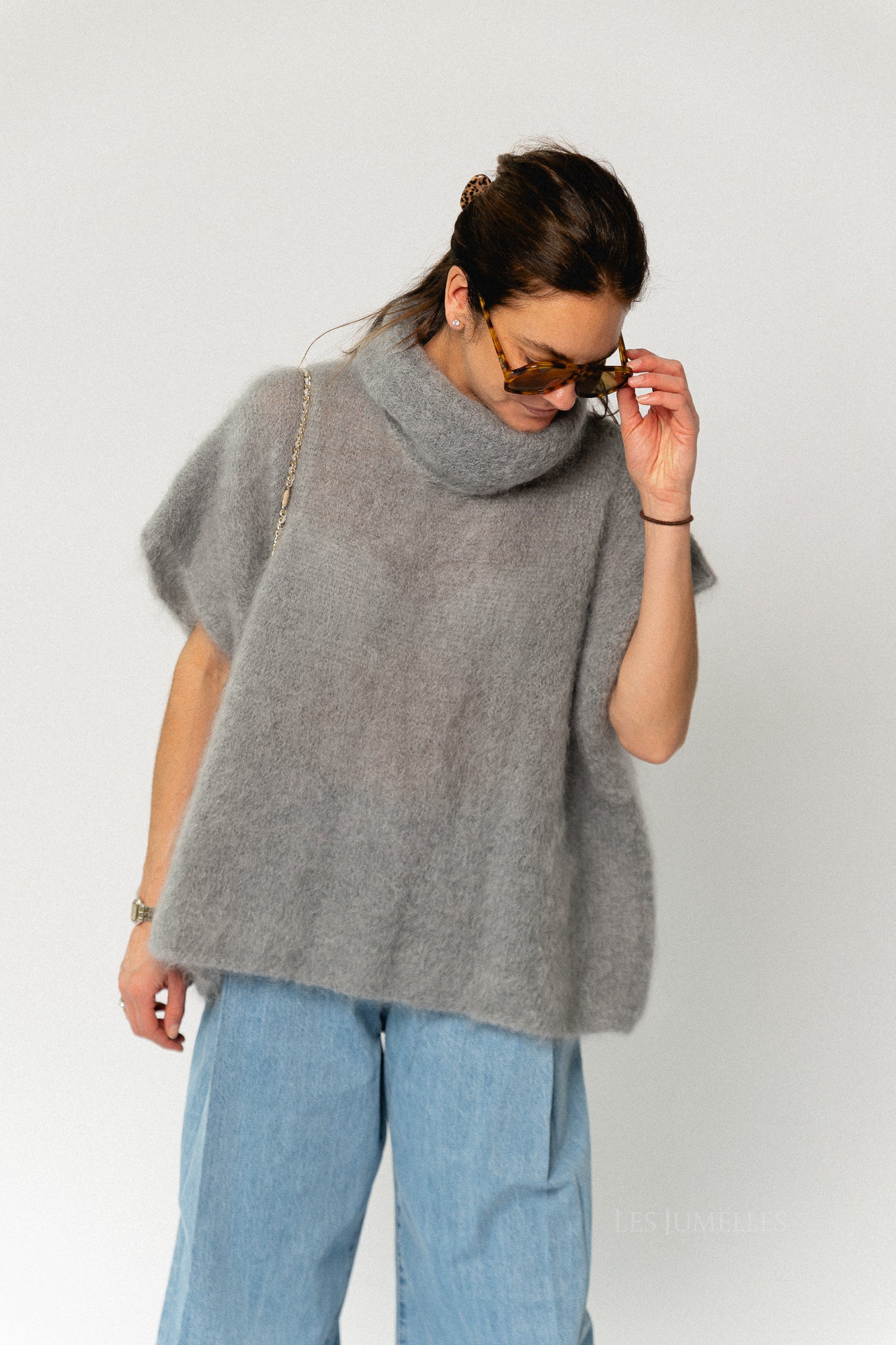 Manon roll neck jumper grey