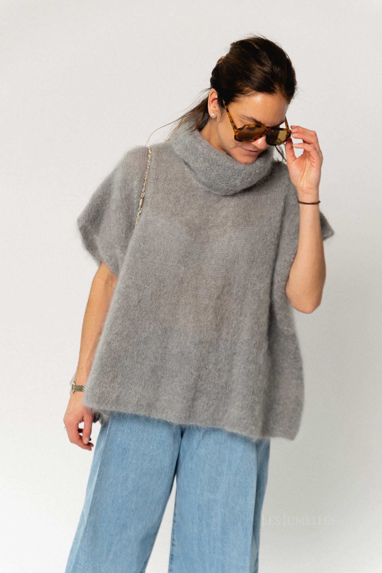 Manon roll neck jumper grey